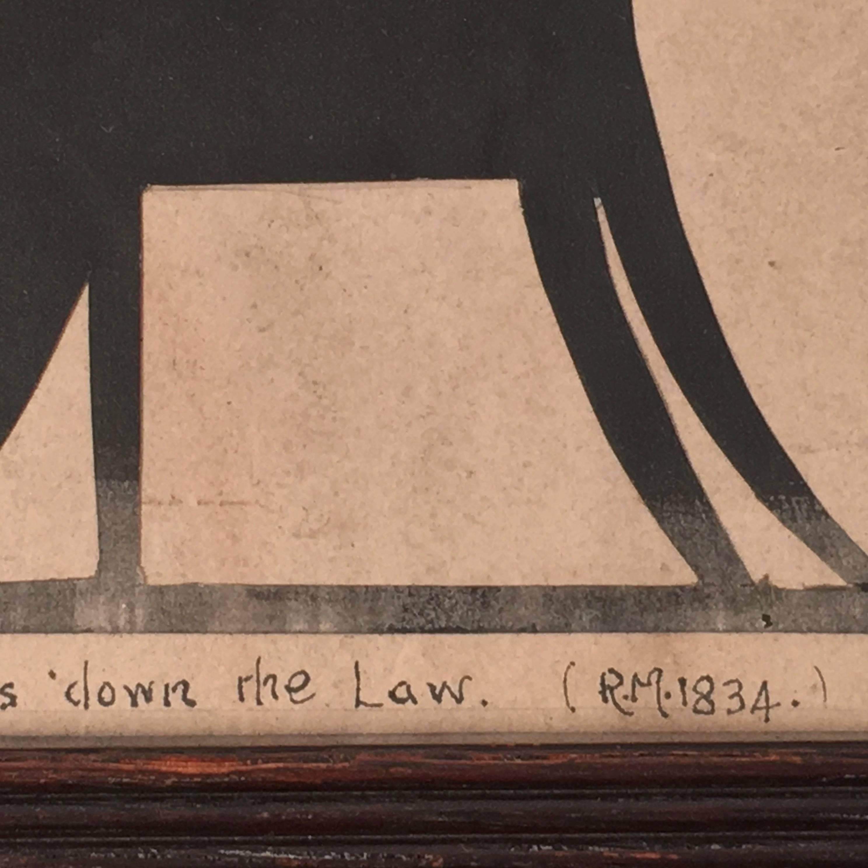 English Portrait Silhouette of a Lawyer or Barrister, circa 1834
