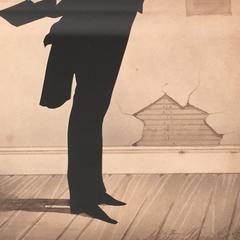 Unusual 19th Century Silhouette of an Ominous School Master or Teacher
