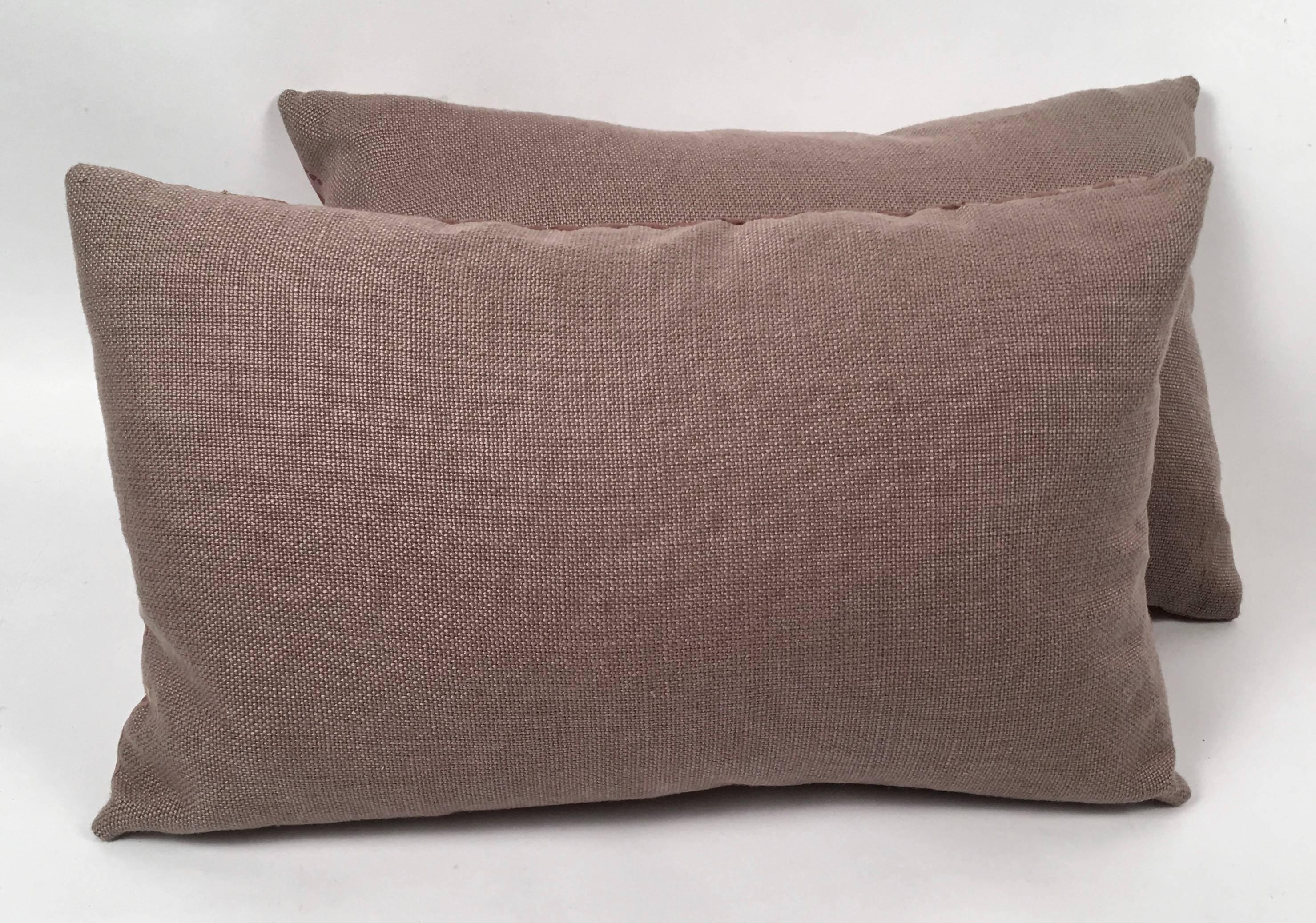 Mid-20th Century Original Hand Block Printed Folly Cove Designers Pillows