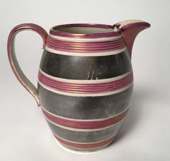 Striking Staffordshire Silver and Pink Lustrerware Pitcher