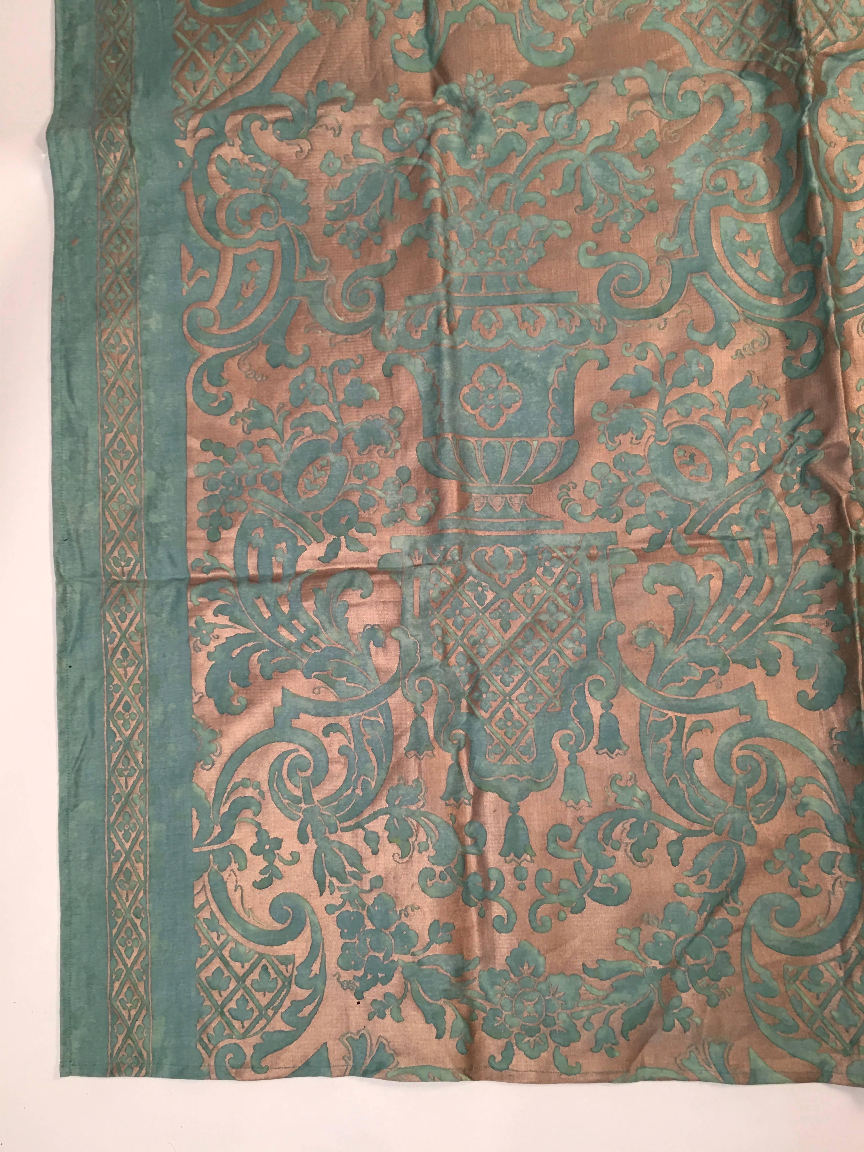 Baroque Fortuny Carnavalet Green and Gold Fabric