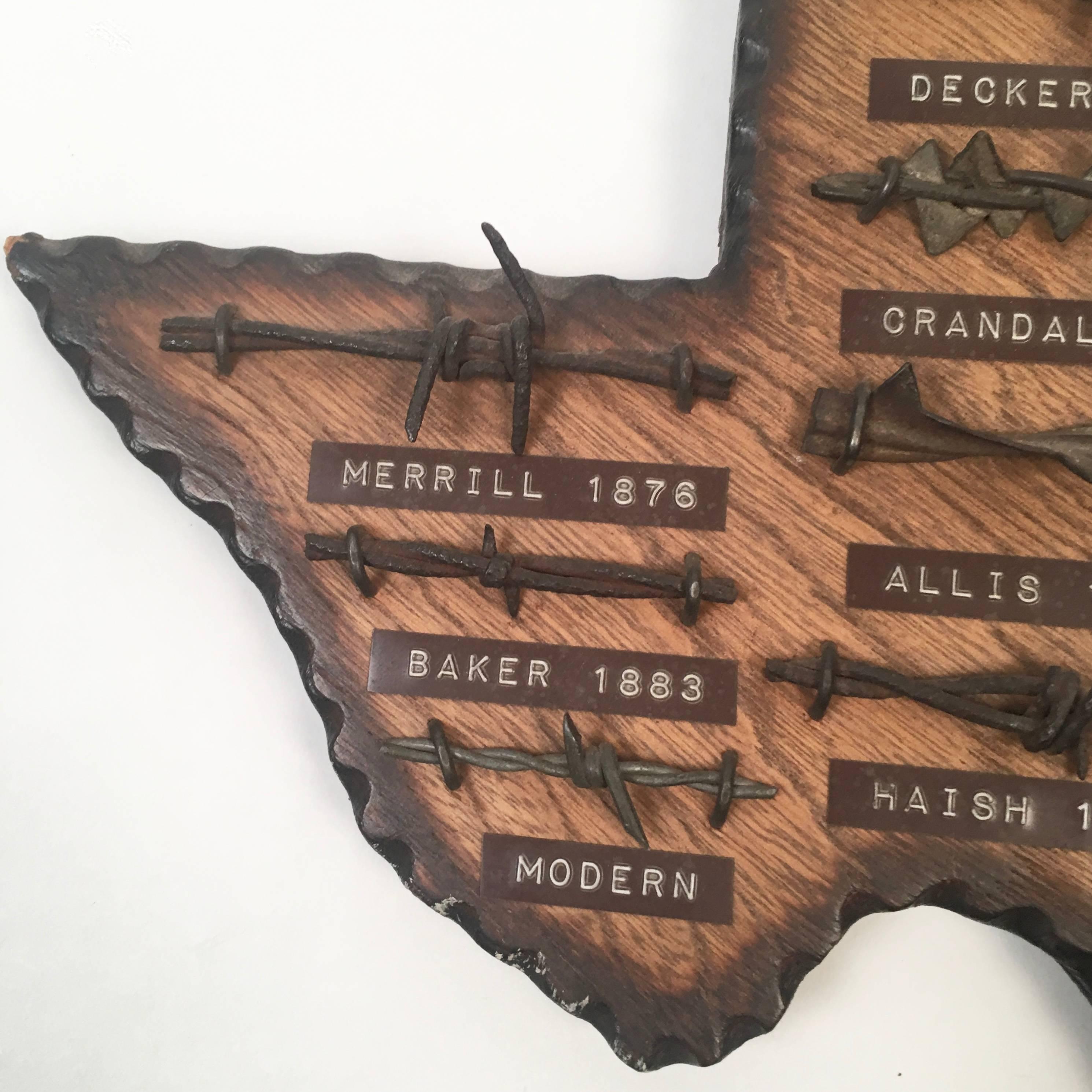 texas barbed wire plaque
