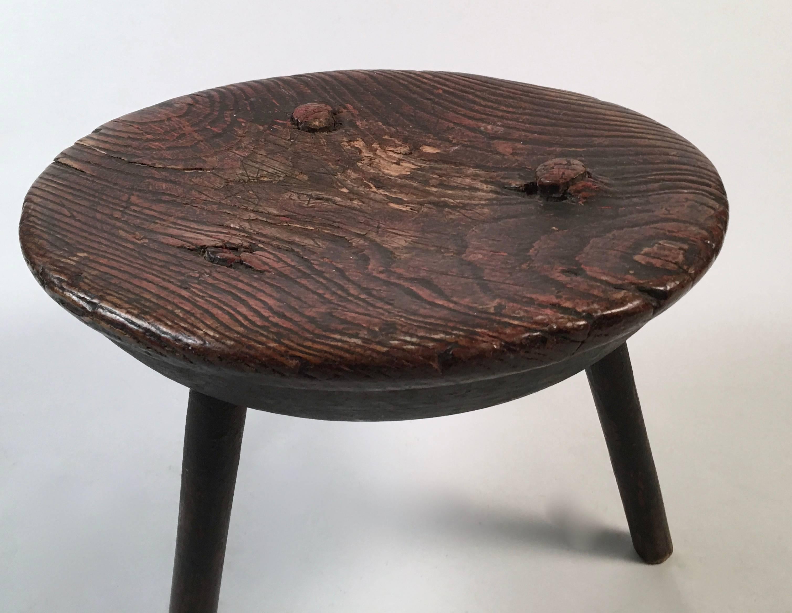 American 18th Century Milking Stool or Low Occasional Table