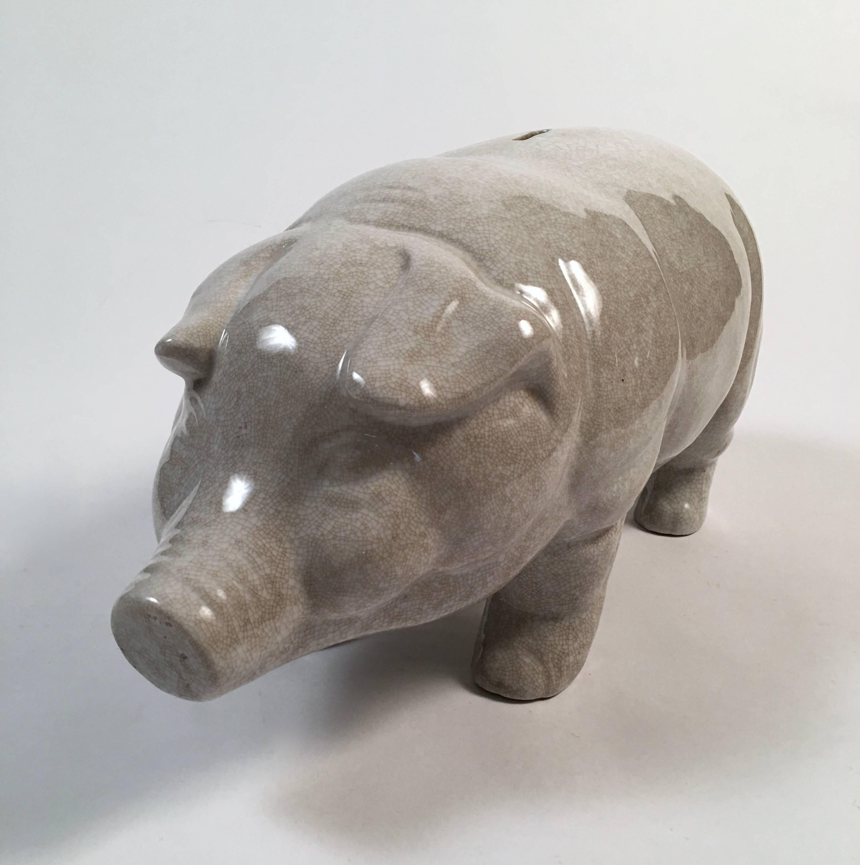Glazed Large Ceramic Piggy Bank