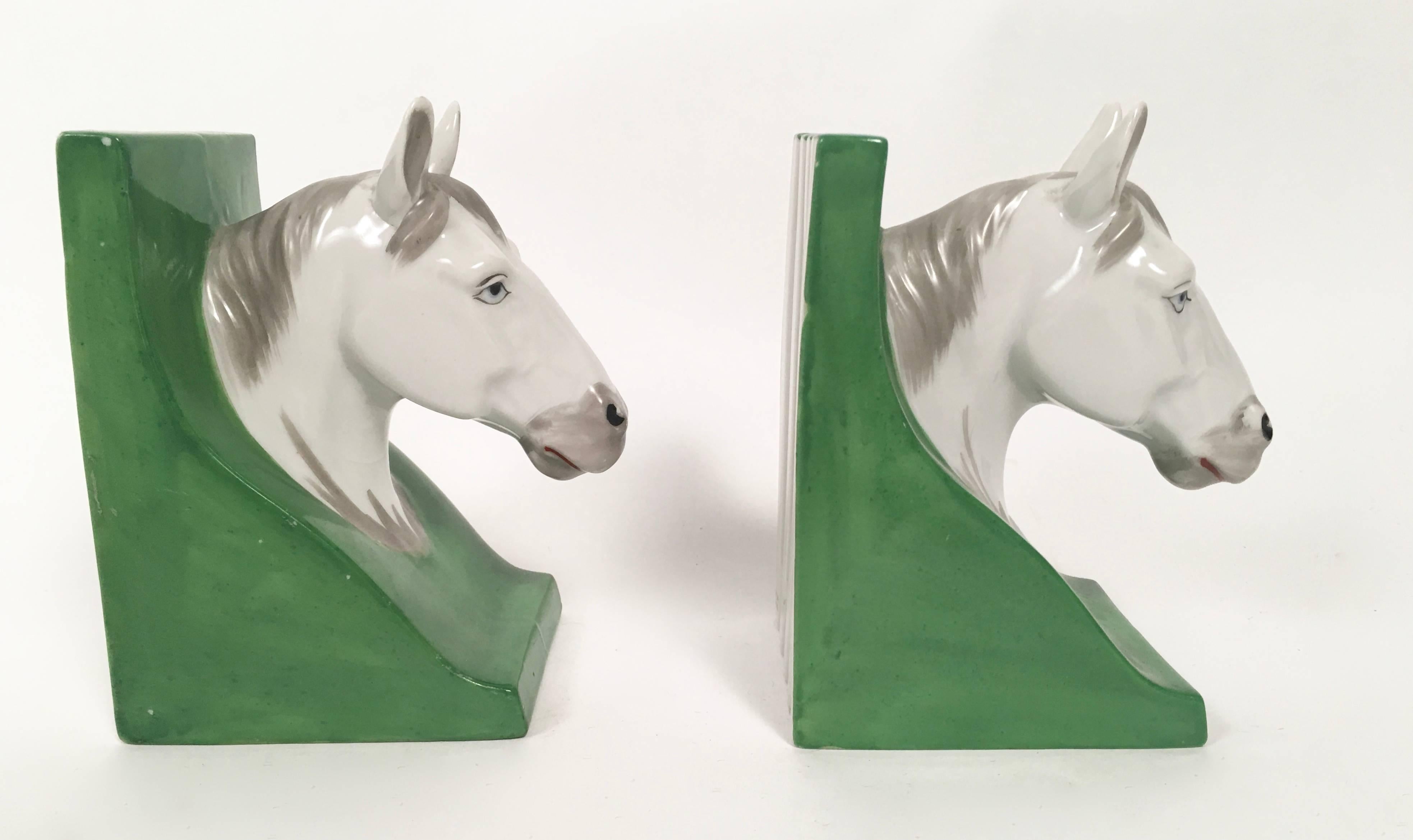 Molded Pair of Horse Head Bookends