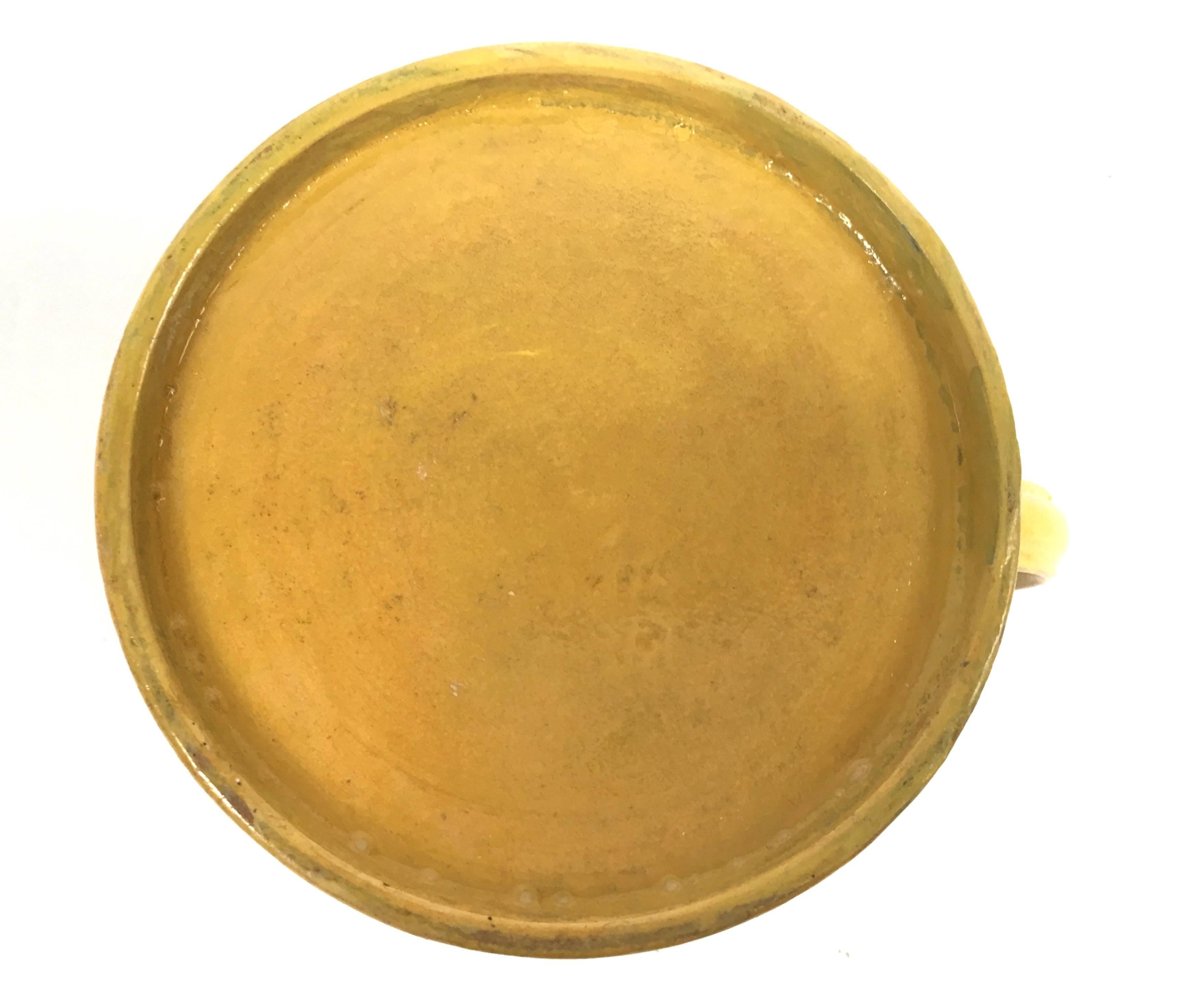 Mid-19th Century French Yellow Creil Mochaware Pottery Mug