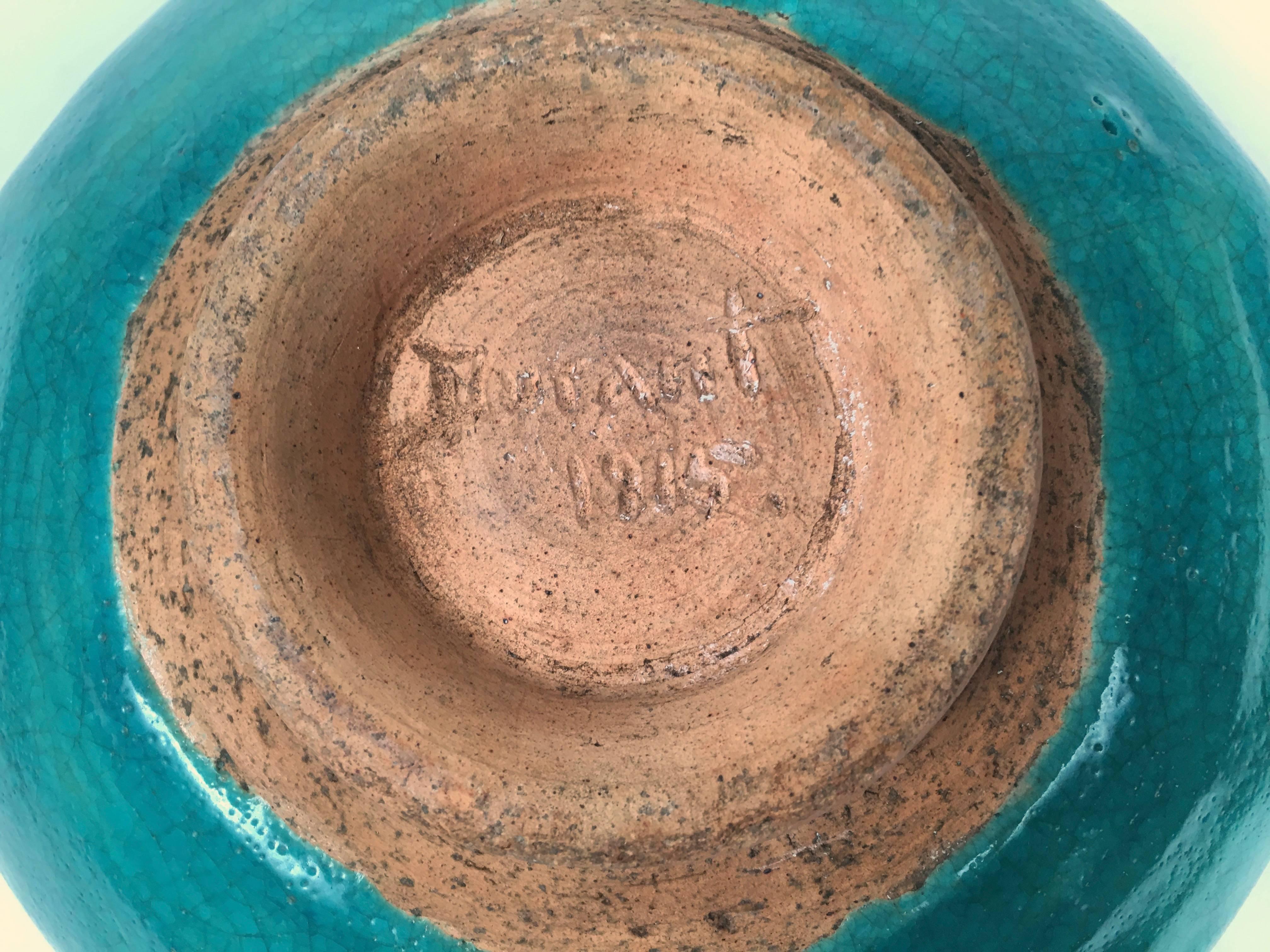 Glazed Durant Kilns Art Pottery Turquoise Bowl