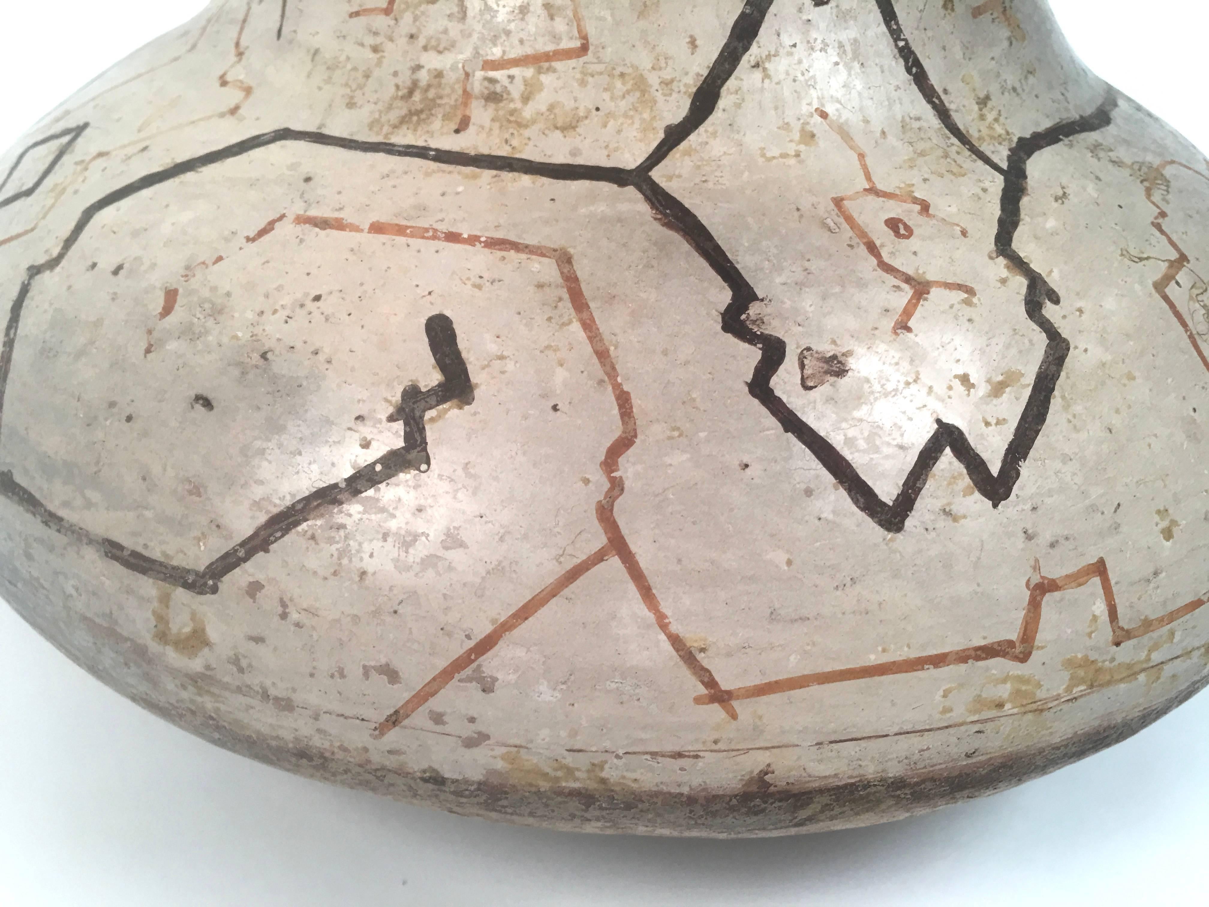 Hand-Painted Peruvian Shipibo Pottery Vase, circa 1900