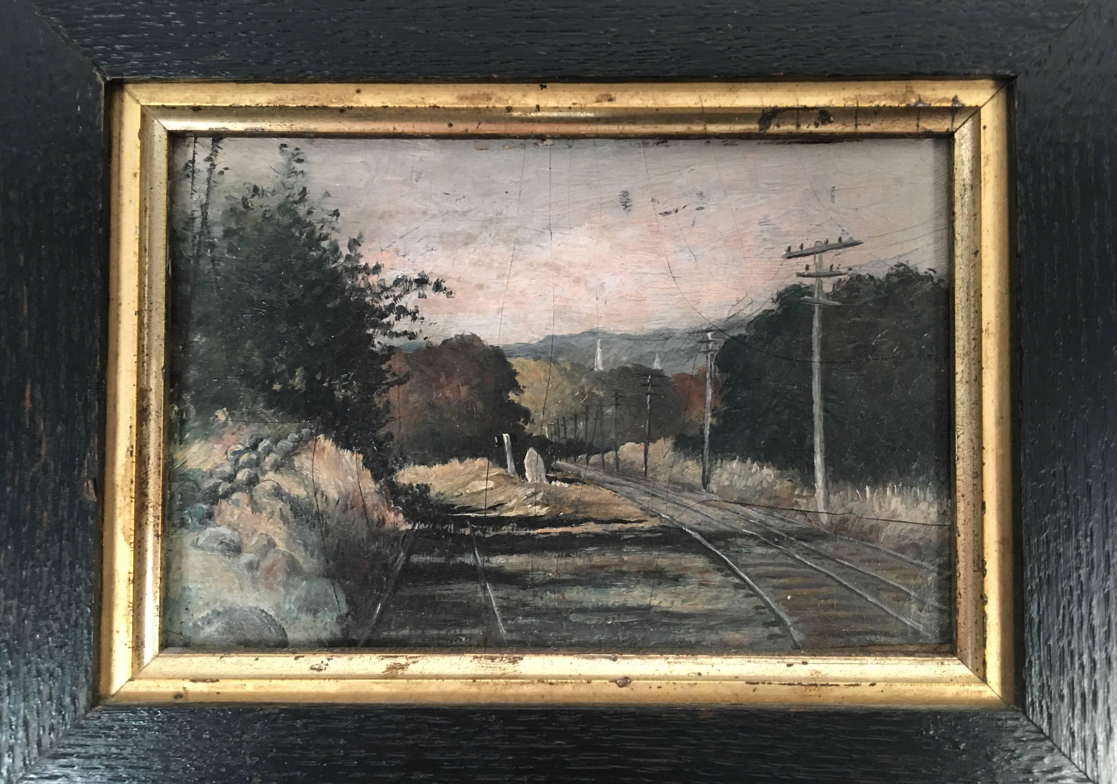 American 19th Century Small Landscape  Painting