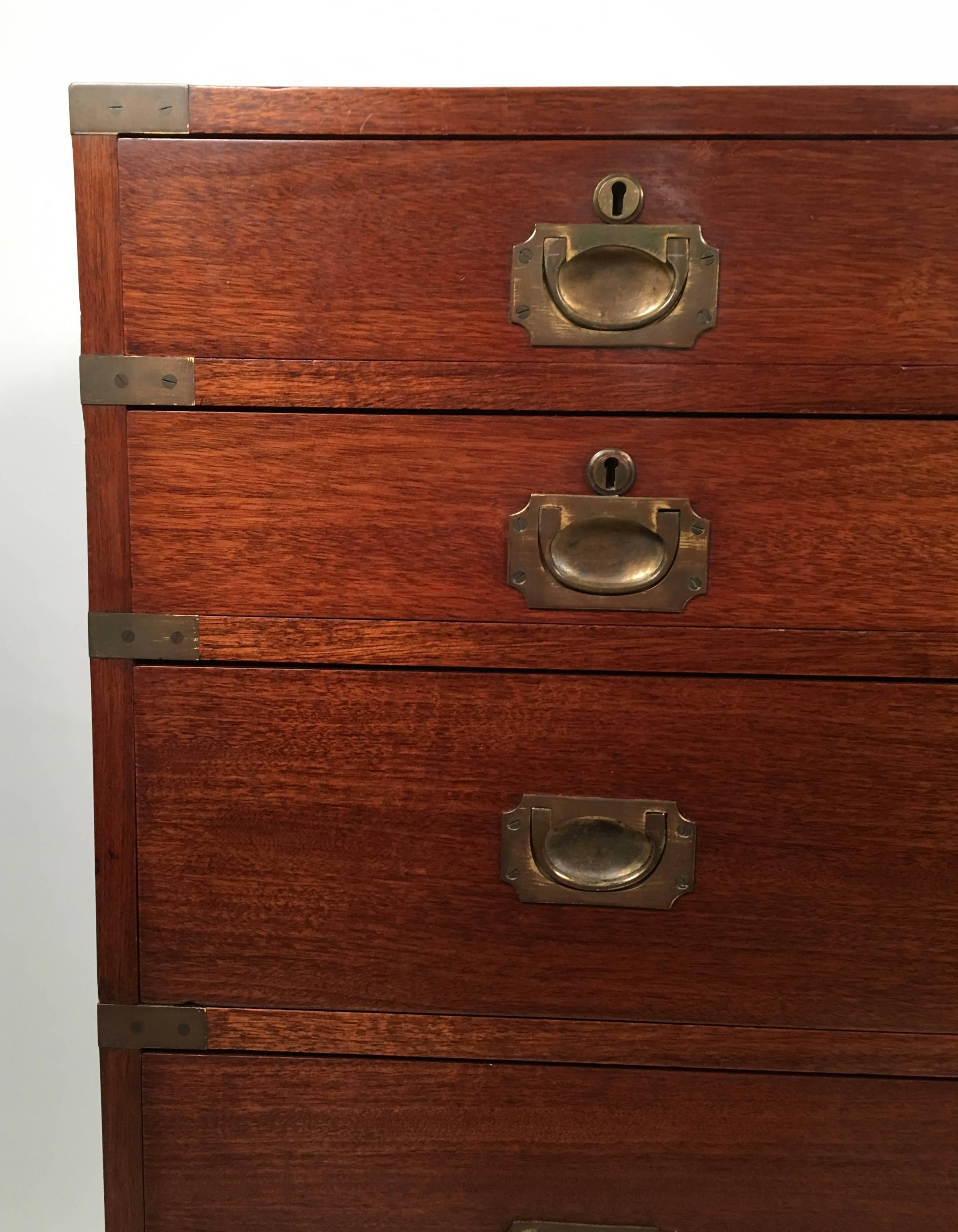 19th Century Irish Mahogany Campaign Chest