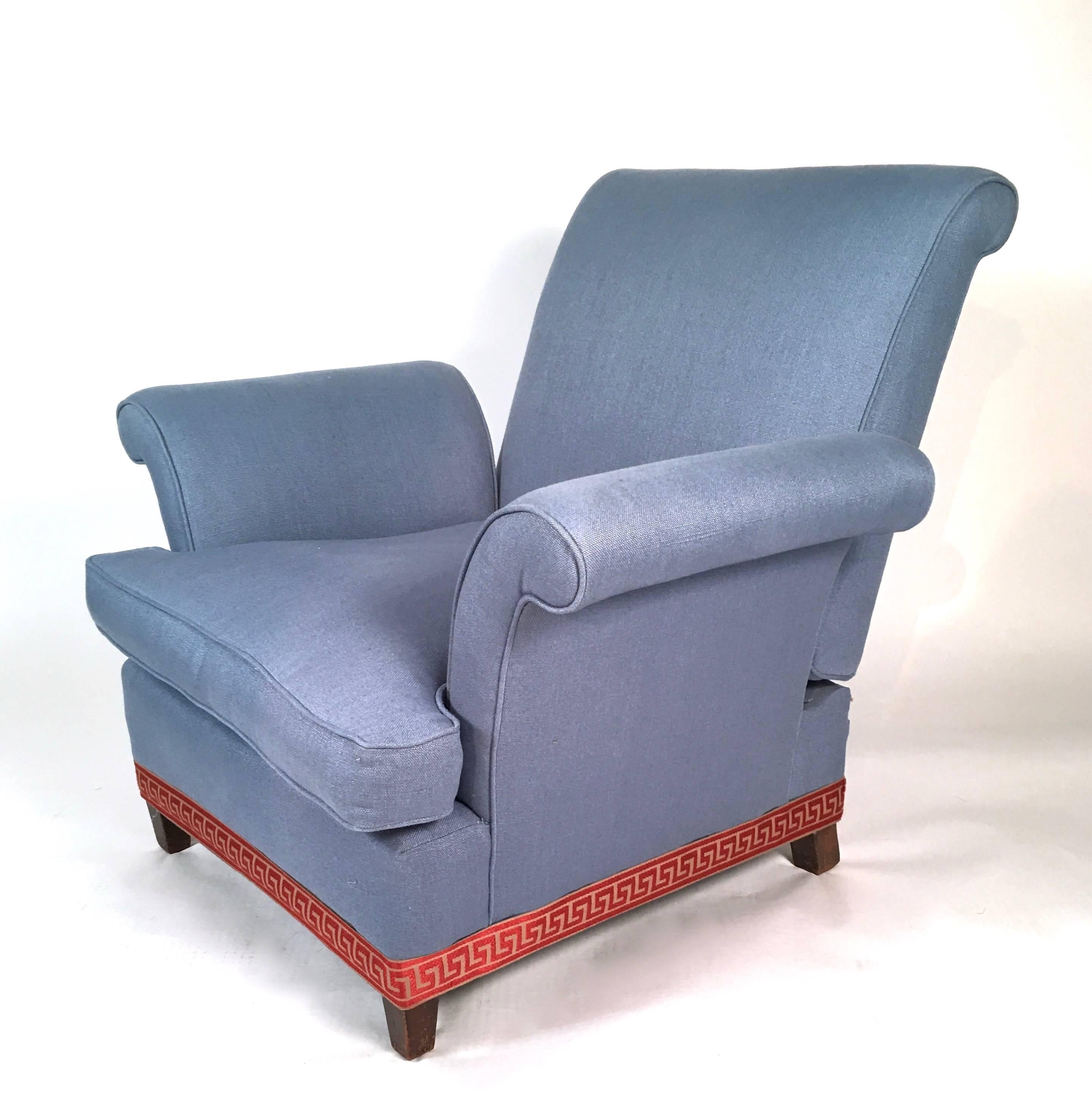 reclining club chair with ottoman