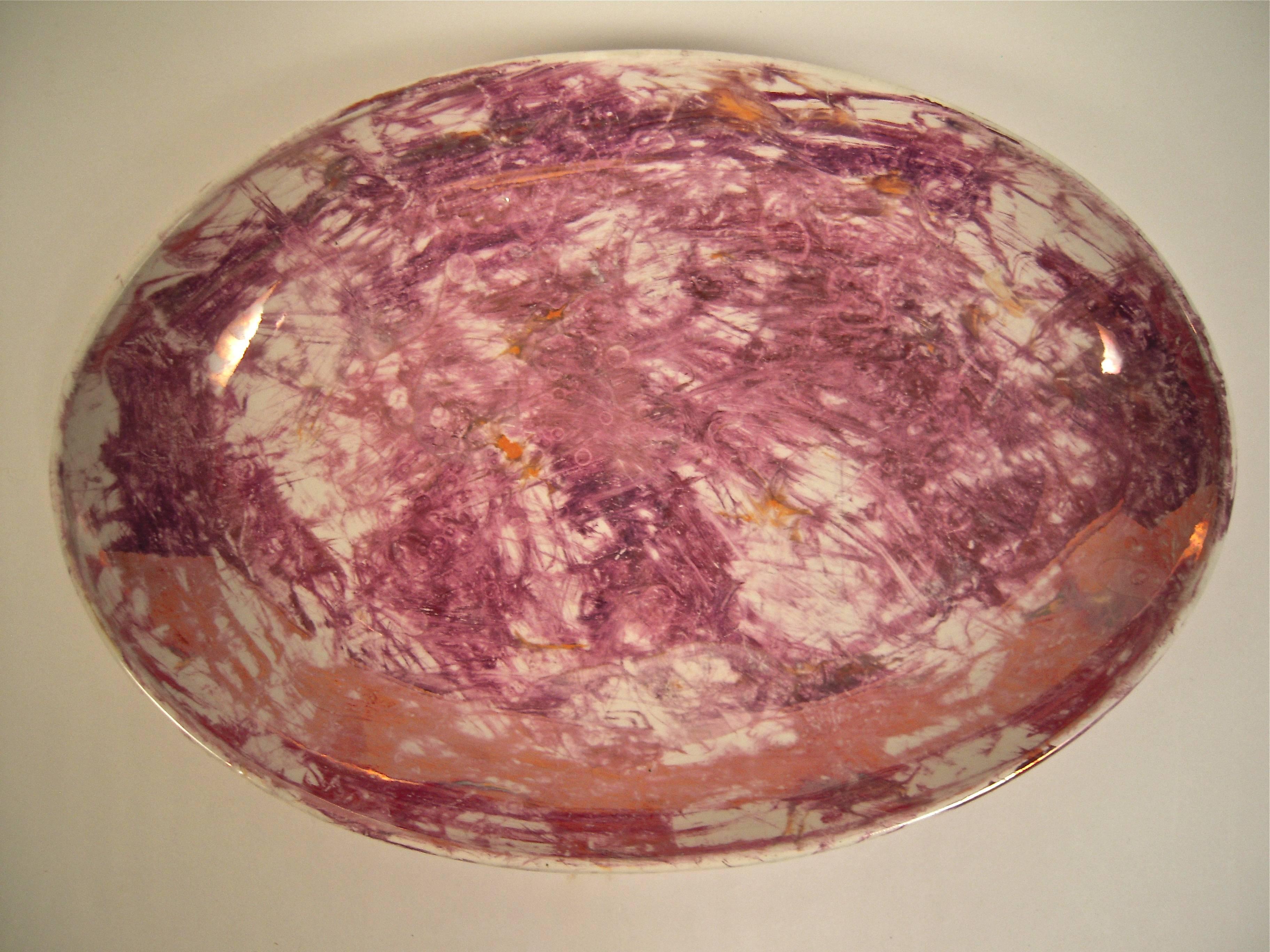 British Pair of Wedgwood Moonlight Lustreware Oval Platters