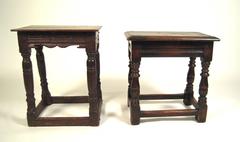Two Jacobean English Joint Stools
