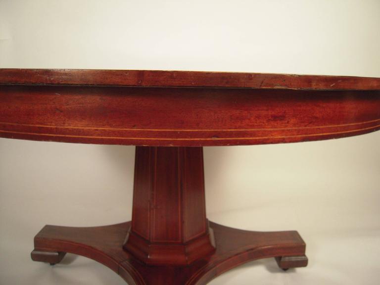 Inlaid Mahogany Round Extension Dining Table 54" Diameter ...