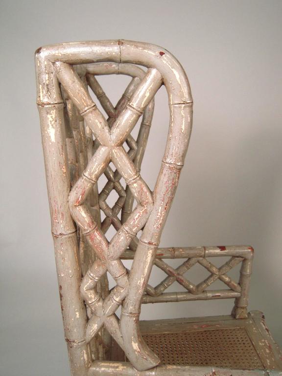 Pair of Chinoiserie Faux Bamboo Wing Chairs at 1stDibs bamboo