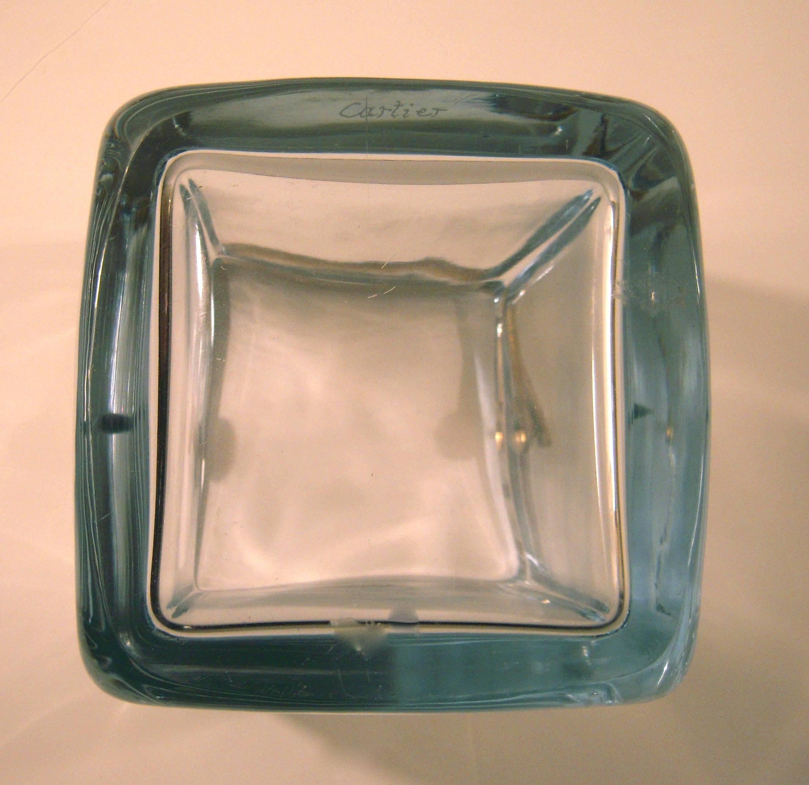 Brass Chic Cartier Pale Blue Crystal Ice Bucket