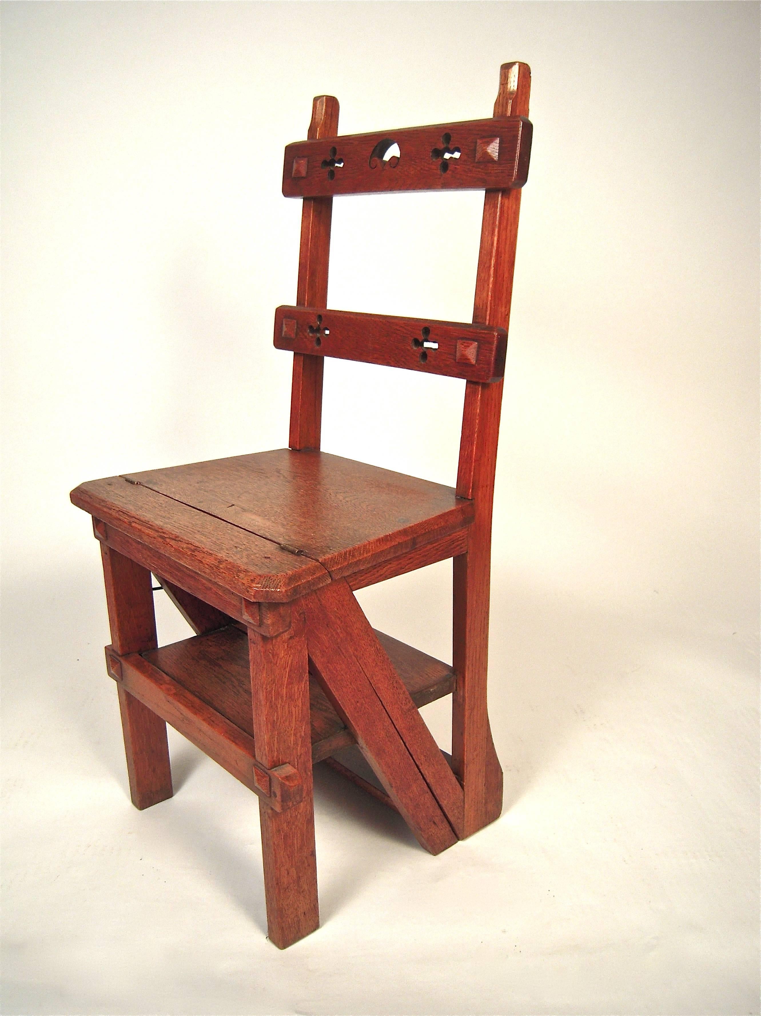 Late 19th Century Gothic Revival Metamorphic Chair and Step Ladder