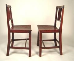Pair of George III English Country Saddle Seat Chairs