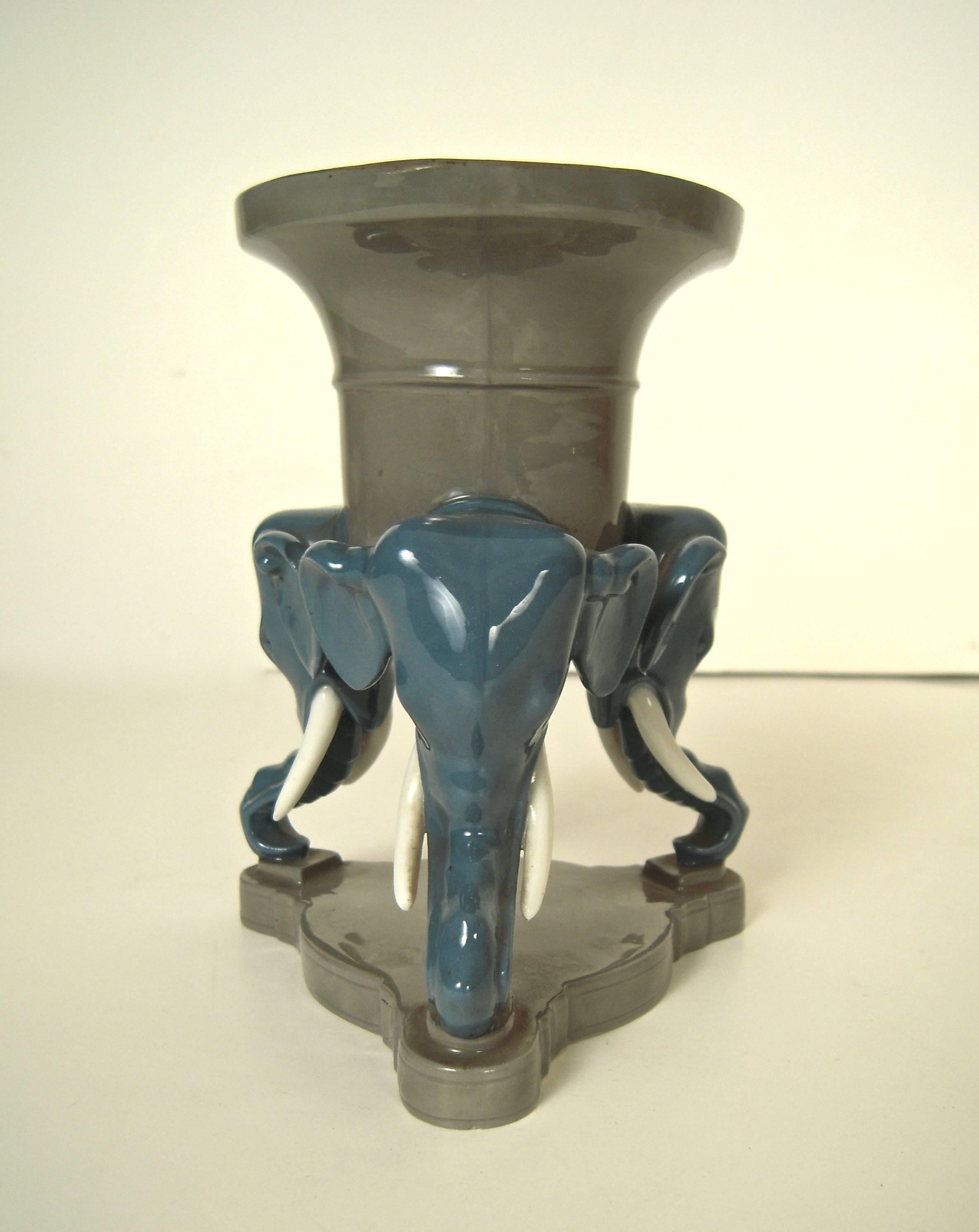 Victorian English Minton Elephant Vase, circa 1875