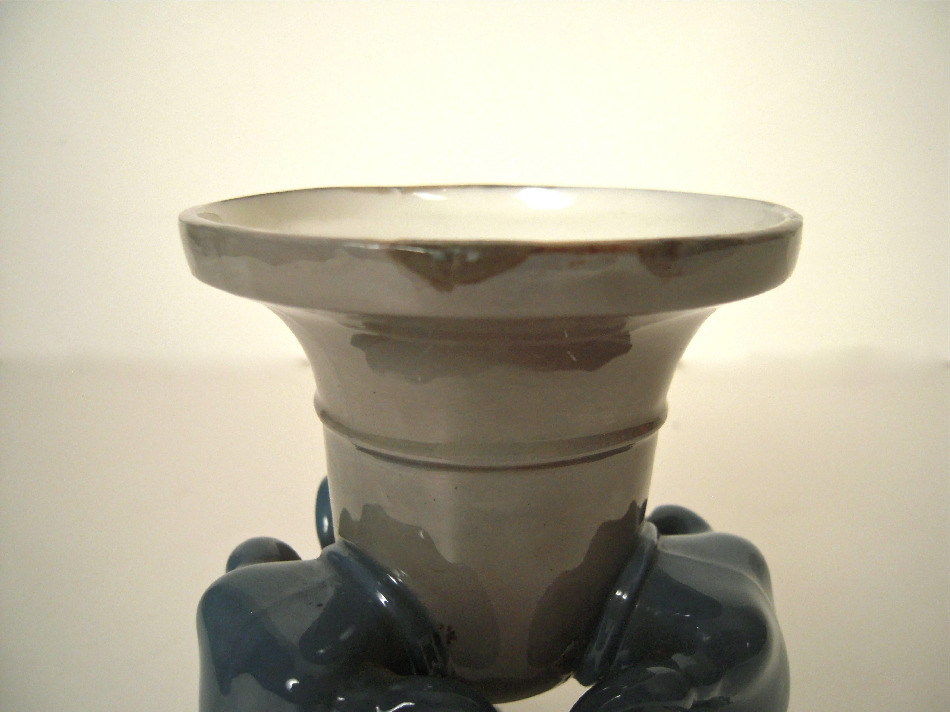 Glazed English Minton Elephant Vase, circa 1875