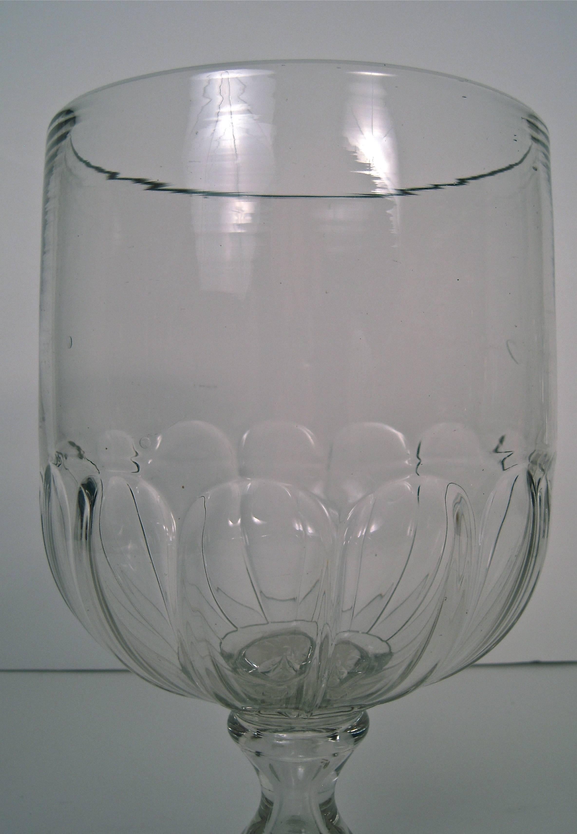 Neoclassical Large Blown Glass Vase or Goblet, circa 1830