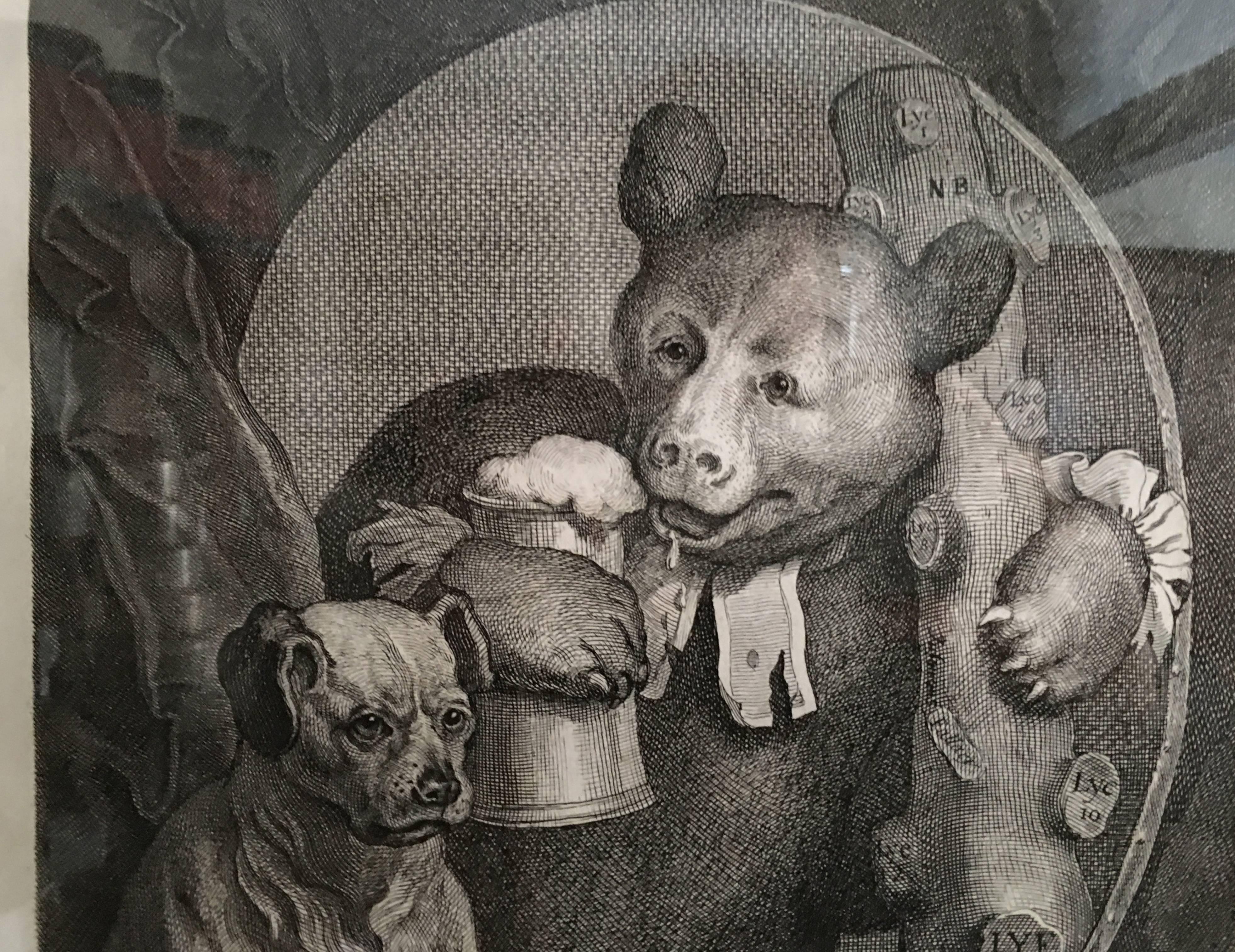 William IV William Hogarth Bruiser Bear with Mug of Beer Print
