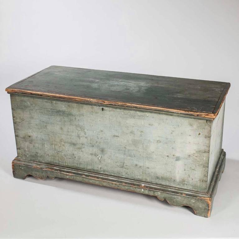 Blue Painted New England Blanket Chest, circa 1790 at 1stDibs