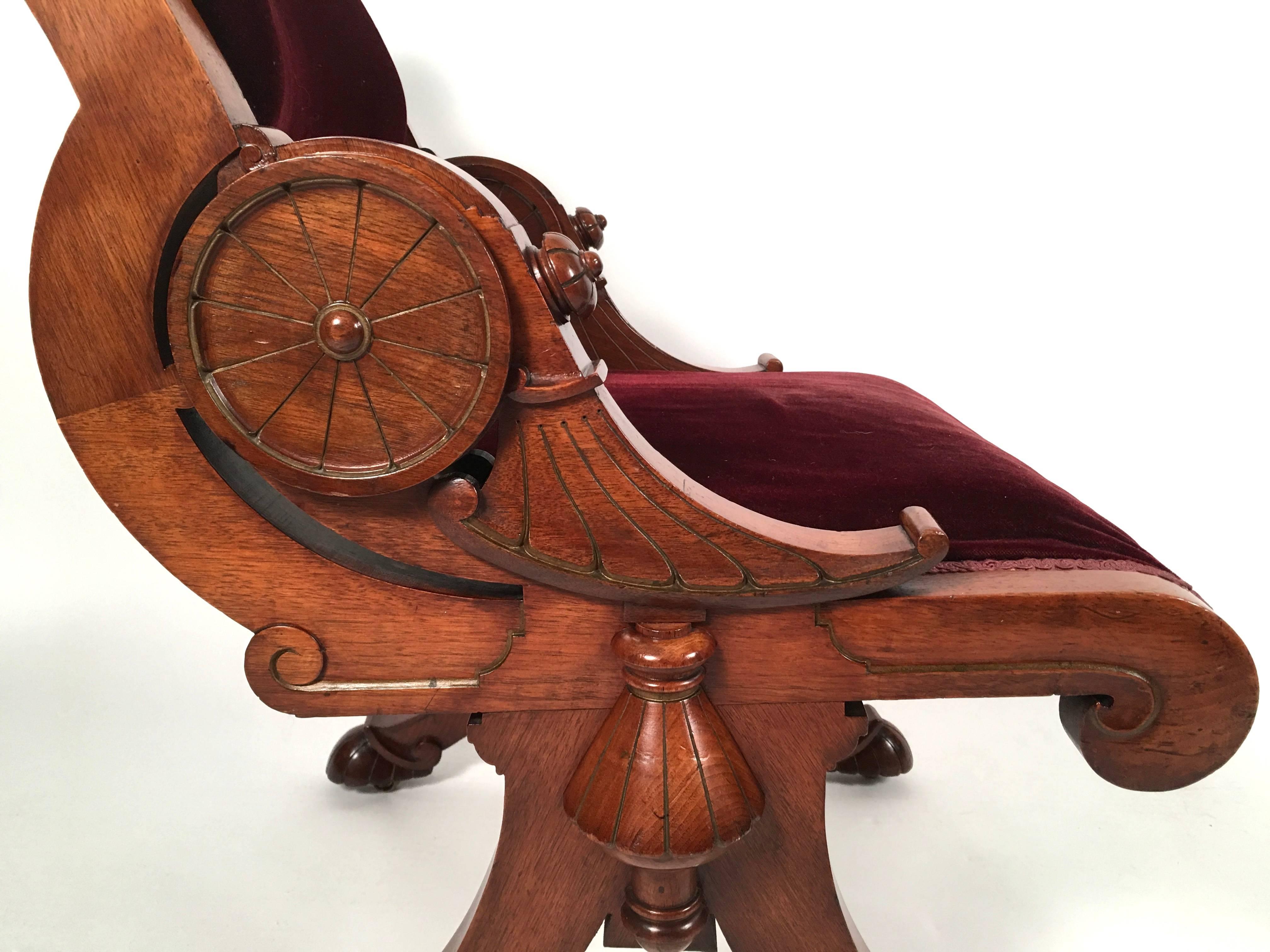 Late 19th Century 19th Century Carved Walnut Renaissance Revival Chairs and Foot Stool