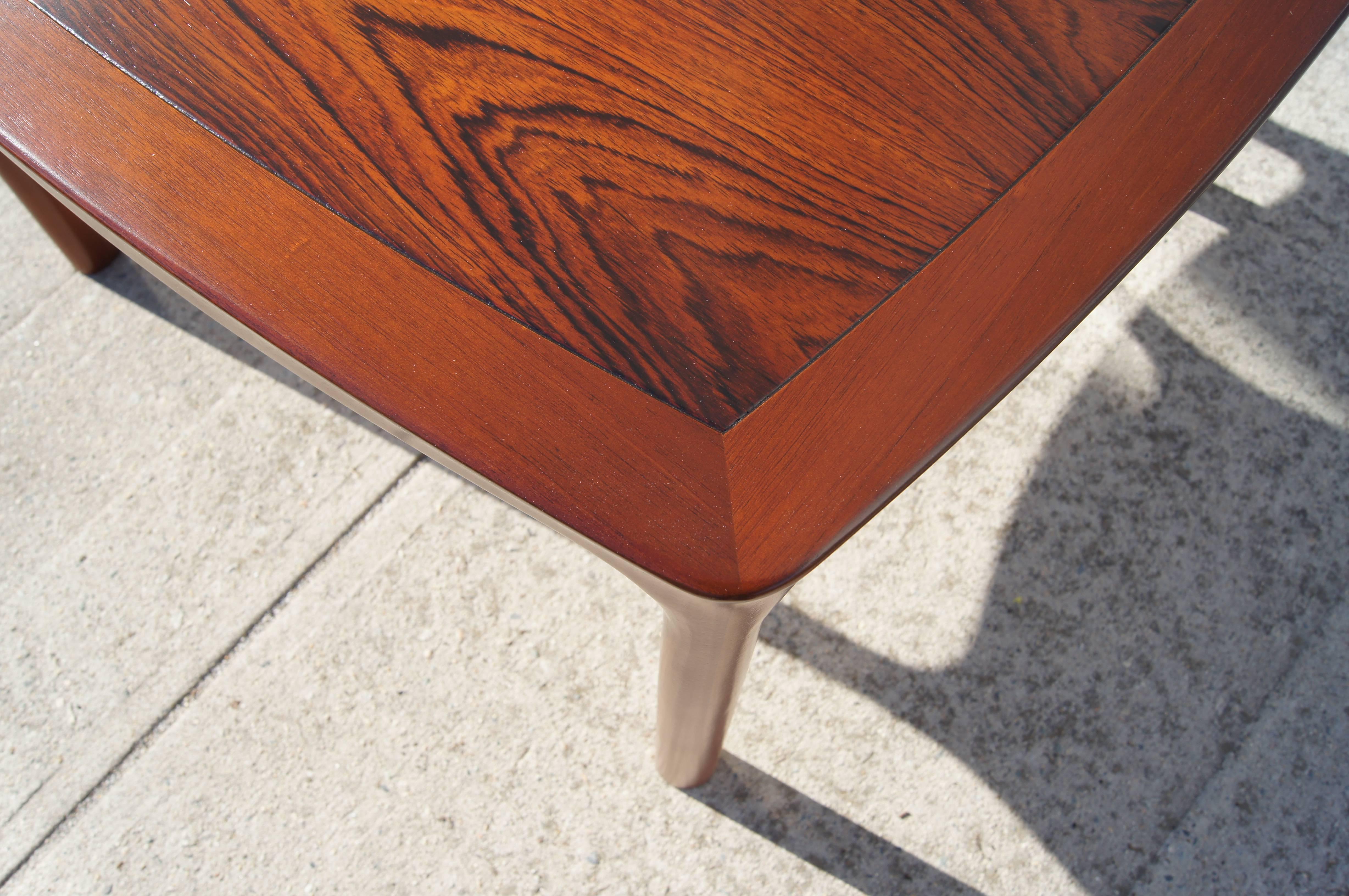 20th Century Rosewood and Mahogany Side Table by Edward Wormley for Dunbar For Sale