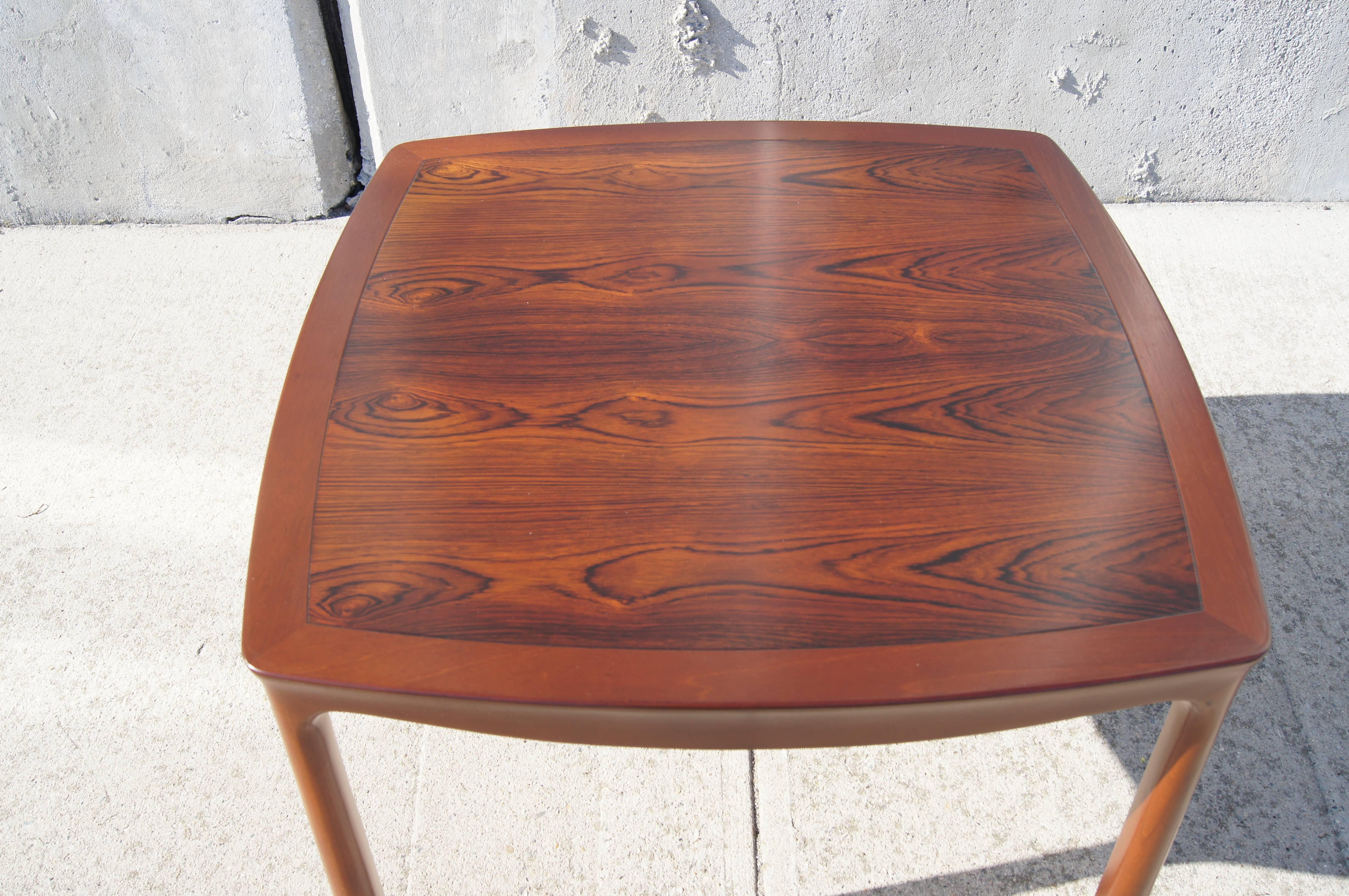 Mid-Century Modern Rosewood and Mahogany Side Table by Edward Wormley for Dunbar For Sale