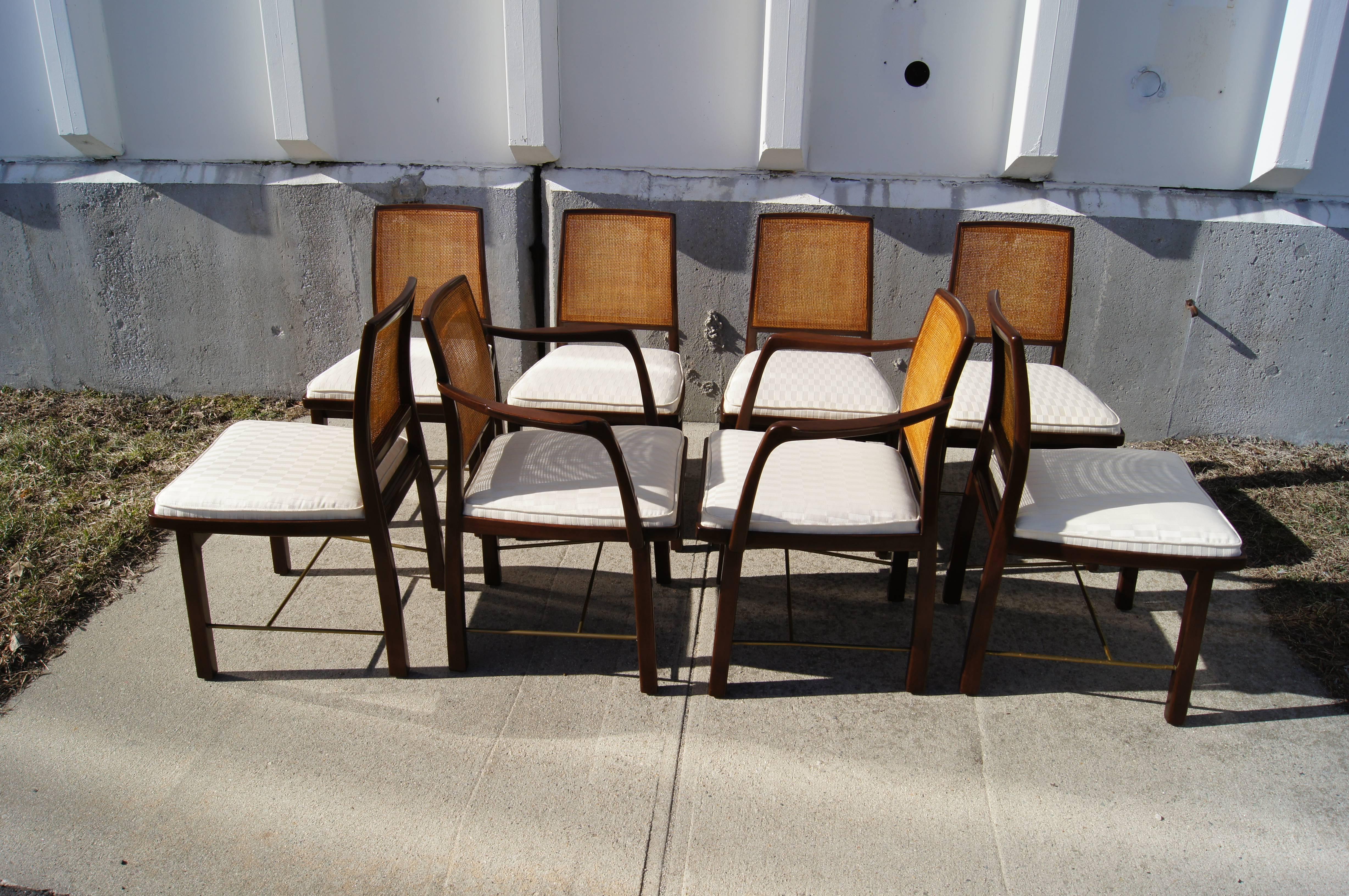 Mid-Century Modern Set of Eight Janus Collection Dining Chairs by Edward Wormley for Dunbar