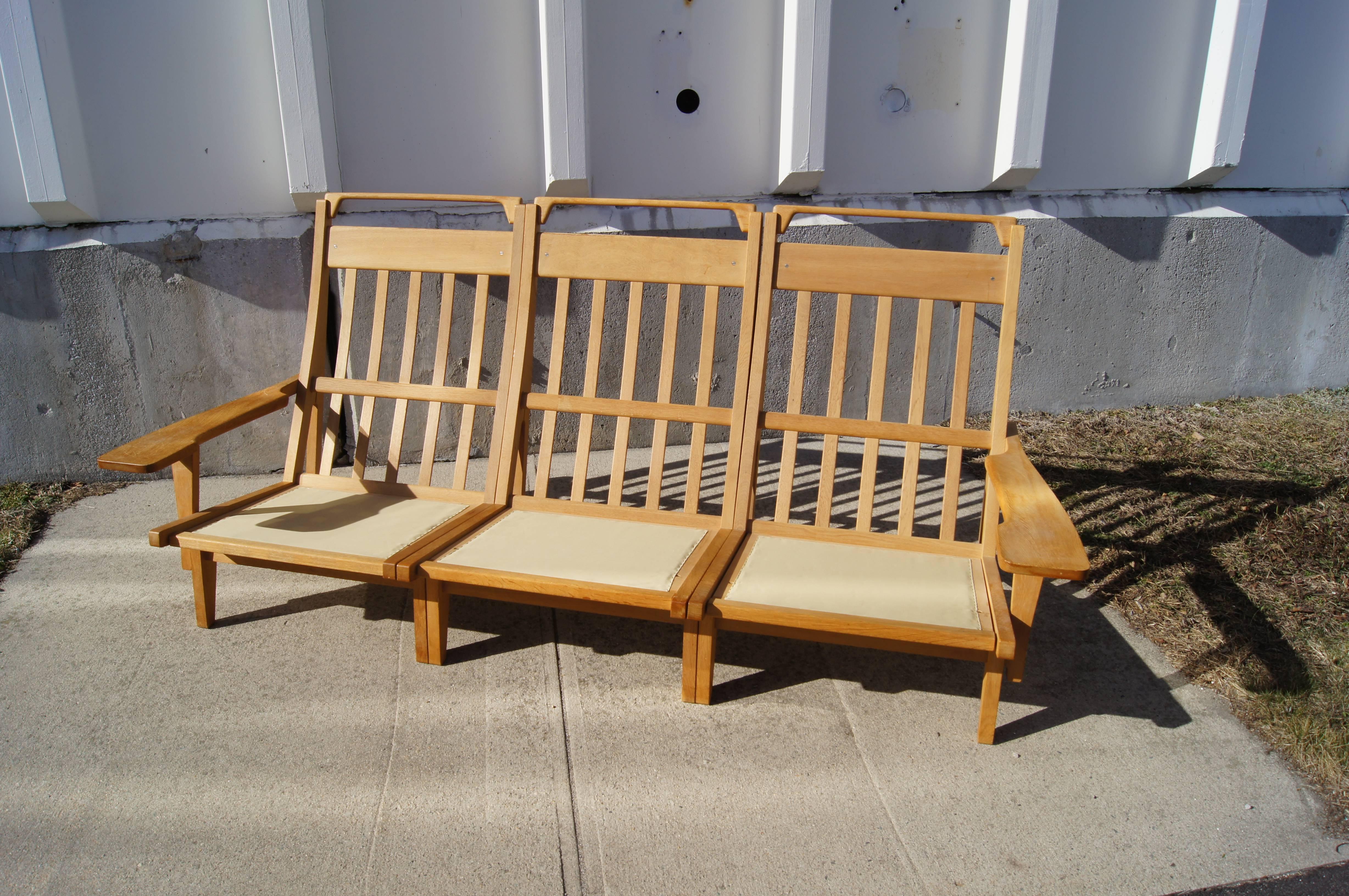 Mid-20th Century Convertible High-back Sofa in Oak by Hans Wegner for Getama