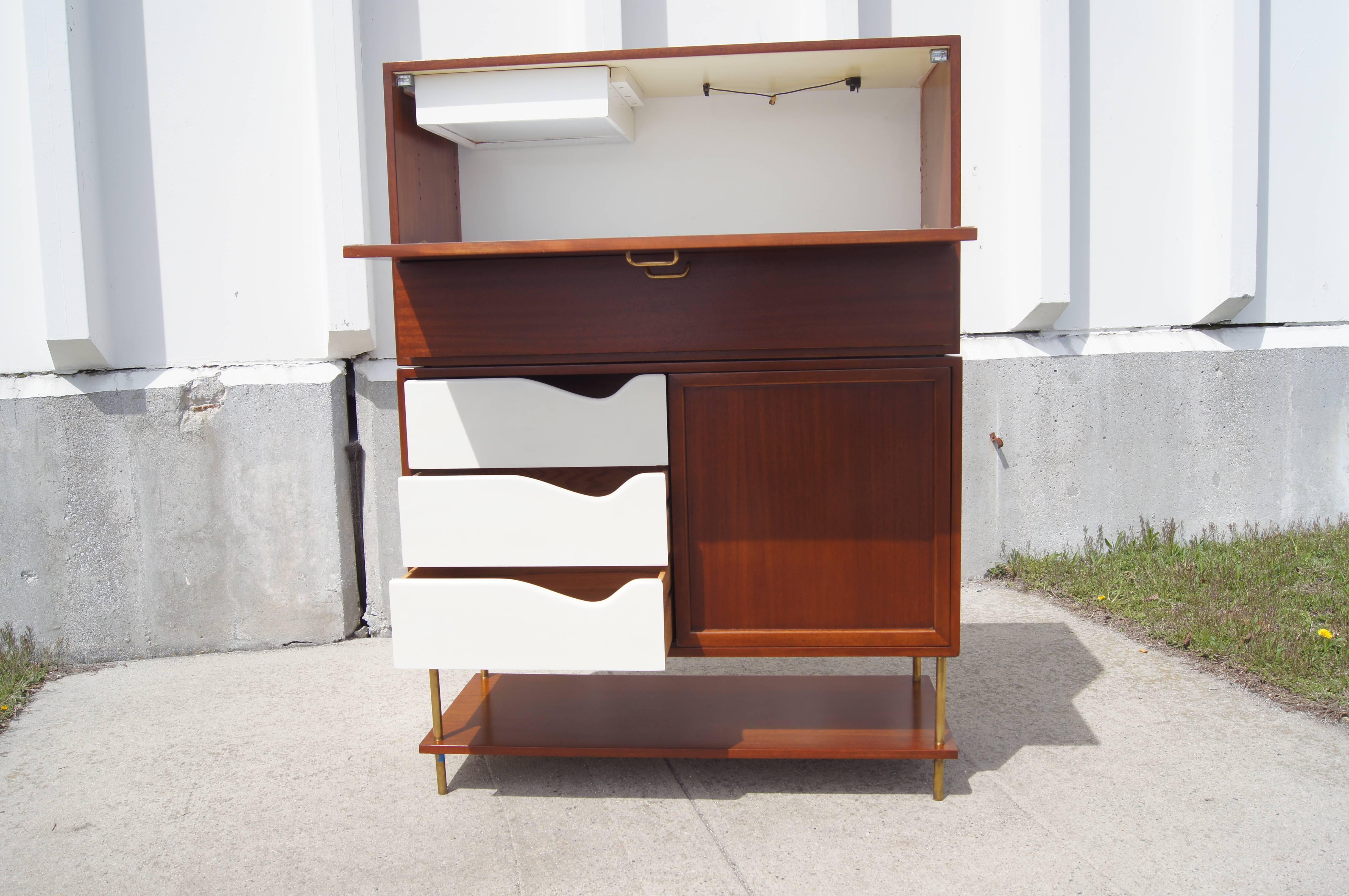 American Two-Piece Bar Cabinet by Harvey Probber