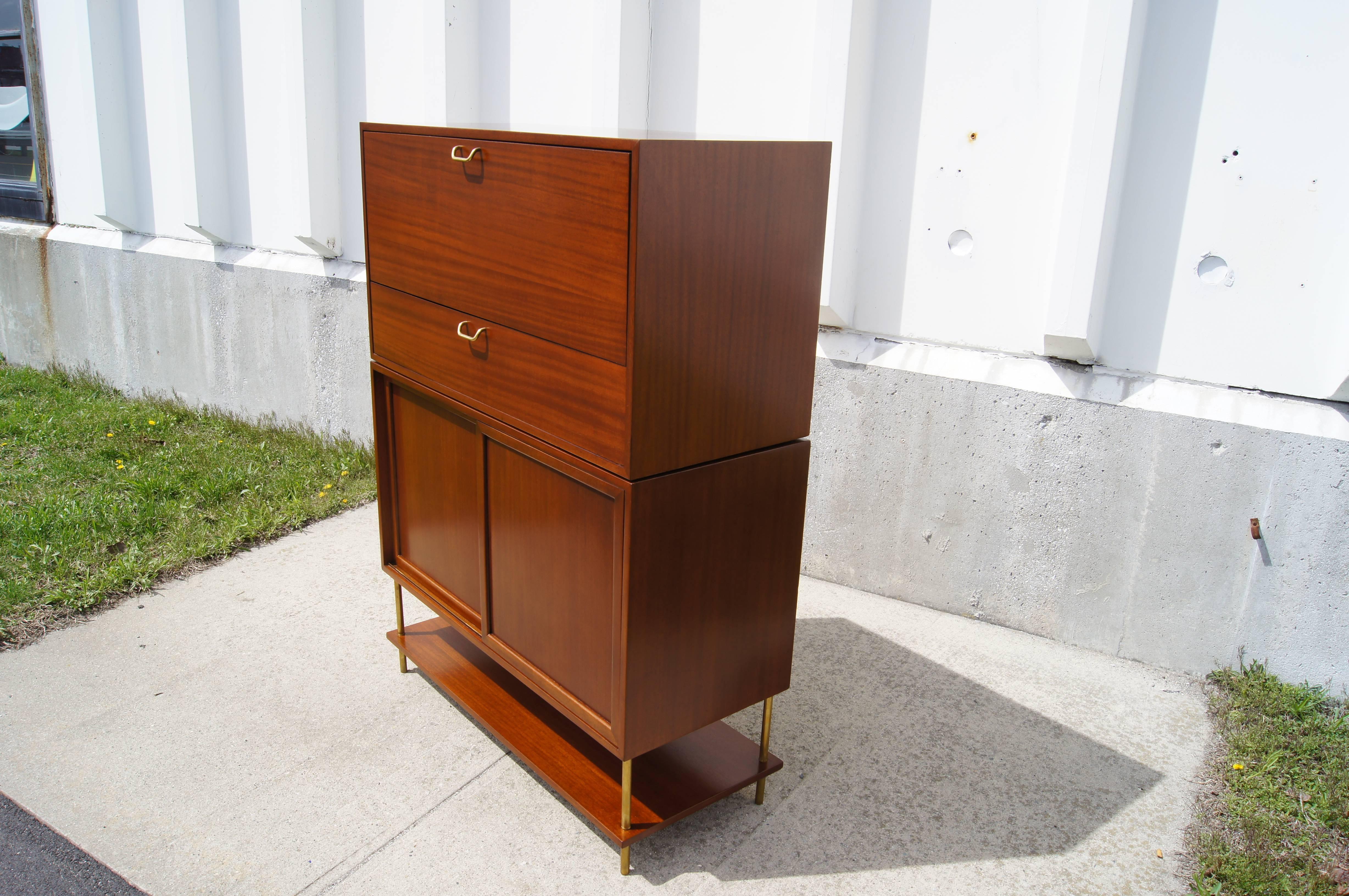Two-Piece Bar Cabinet by Harvey Probber In Excellent Condition In Dorchester, MA