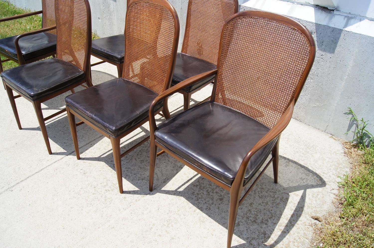 Rare Set Of Cane Dining Chairs By Paul Mccobb For H Sacks At 1stdibs