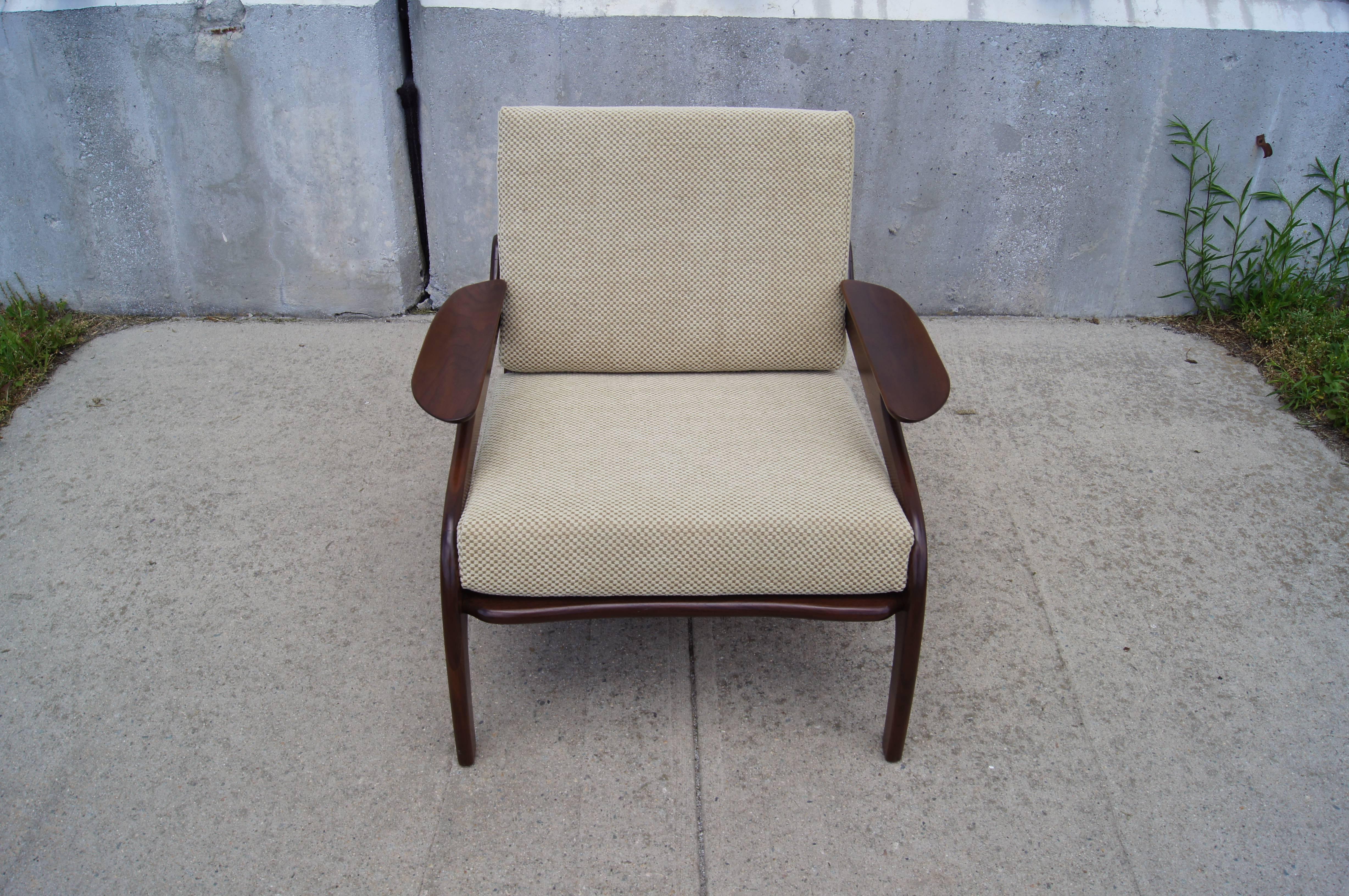 Mid-Century Modern Model 1209C Walnut Lounge Chair by Adrian Pearsall for Craft Associates