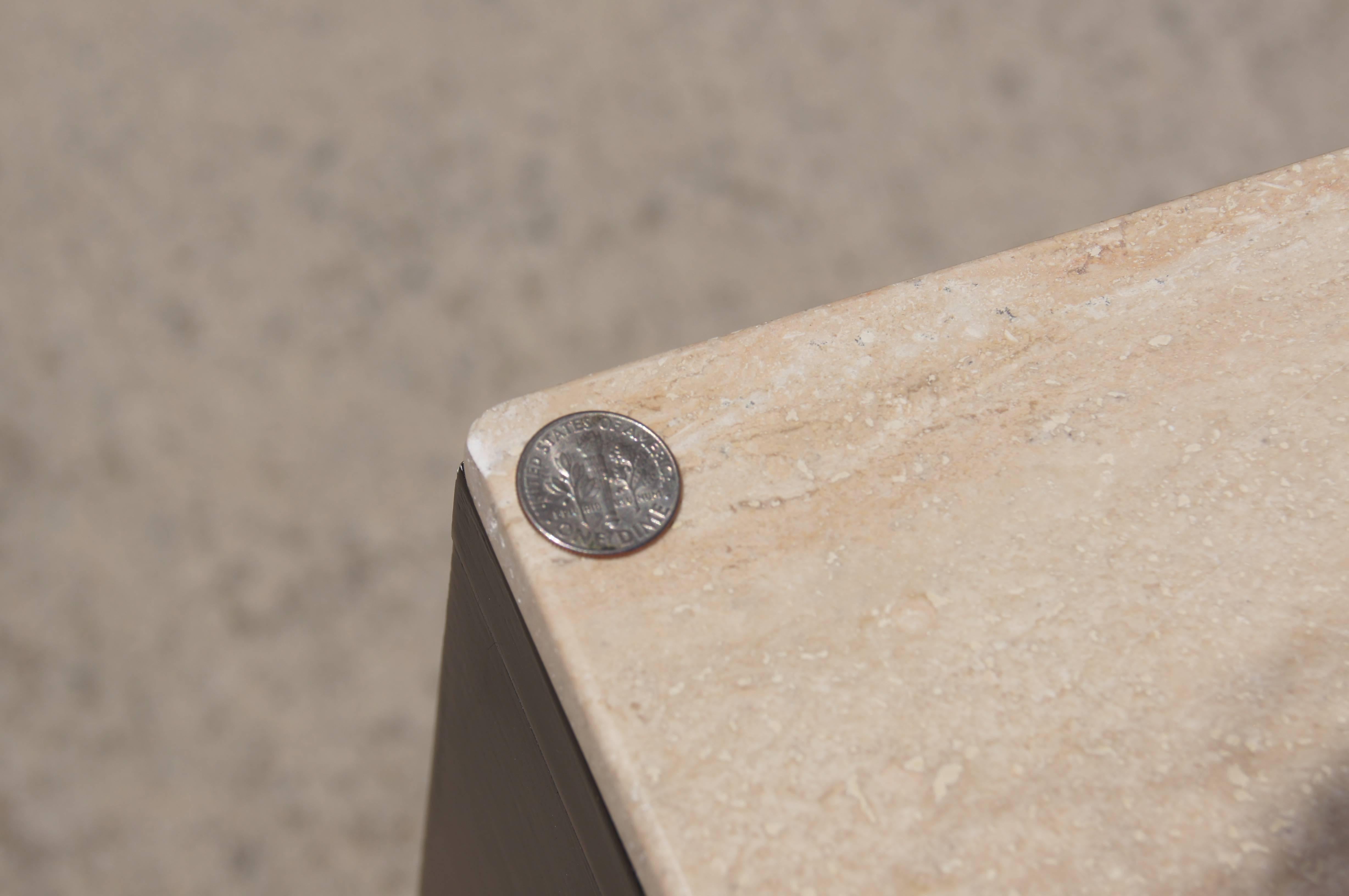 Brass Pair of Marble-Topped Planner Group Nightstands by Paul McCobb for Winchendon