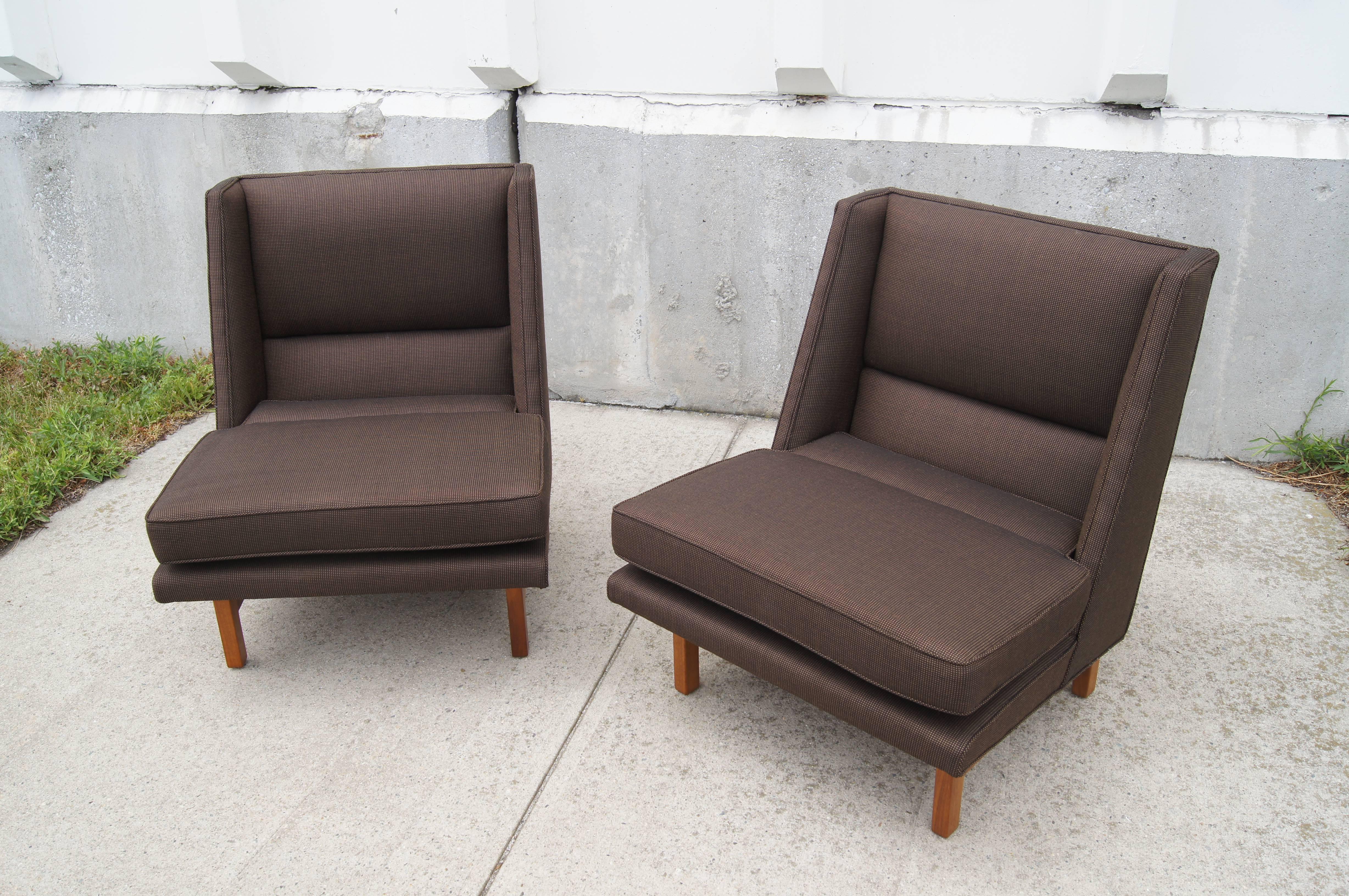 American Pair of Low Lounge Chairs by Edward Wormley for Dunbar