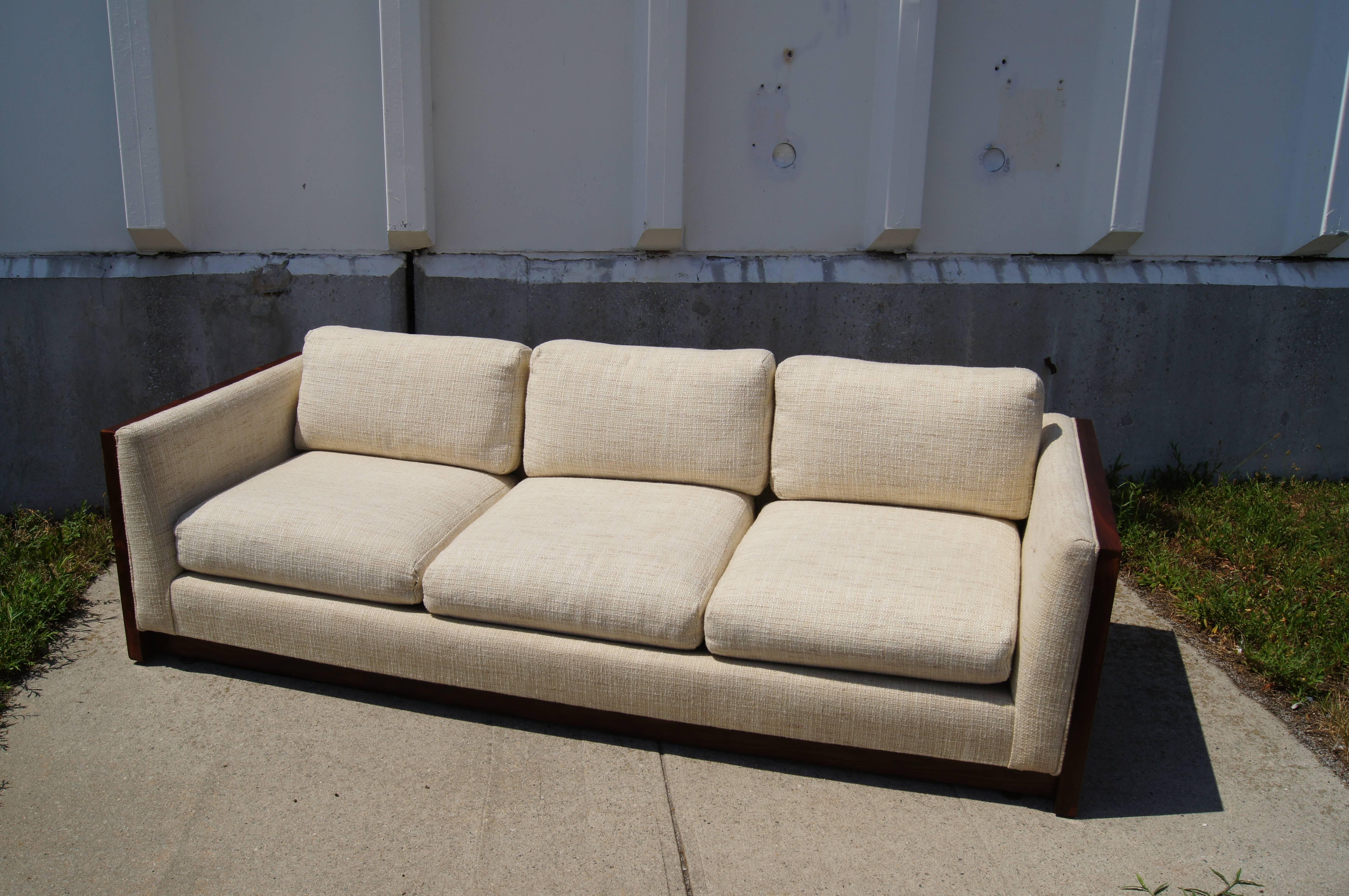 Mid-Century Modern Rosewood Three-Seat Case Sofa by Milo Baughman for Forecast
