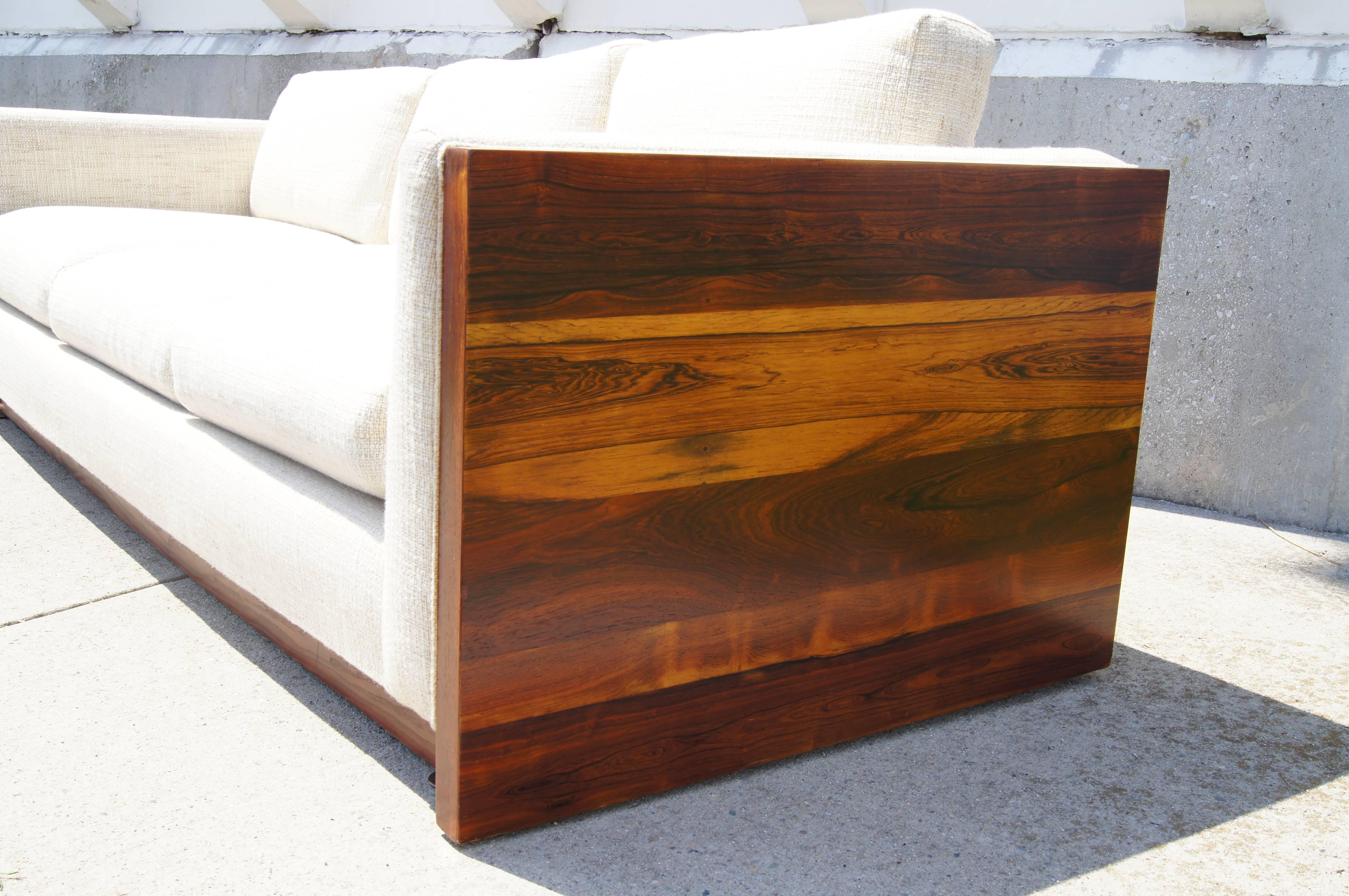 American Rosewood Three-Seat Case Sofa by Milo Baughman for Forecast