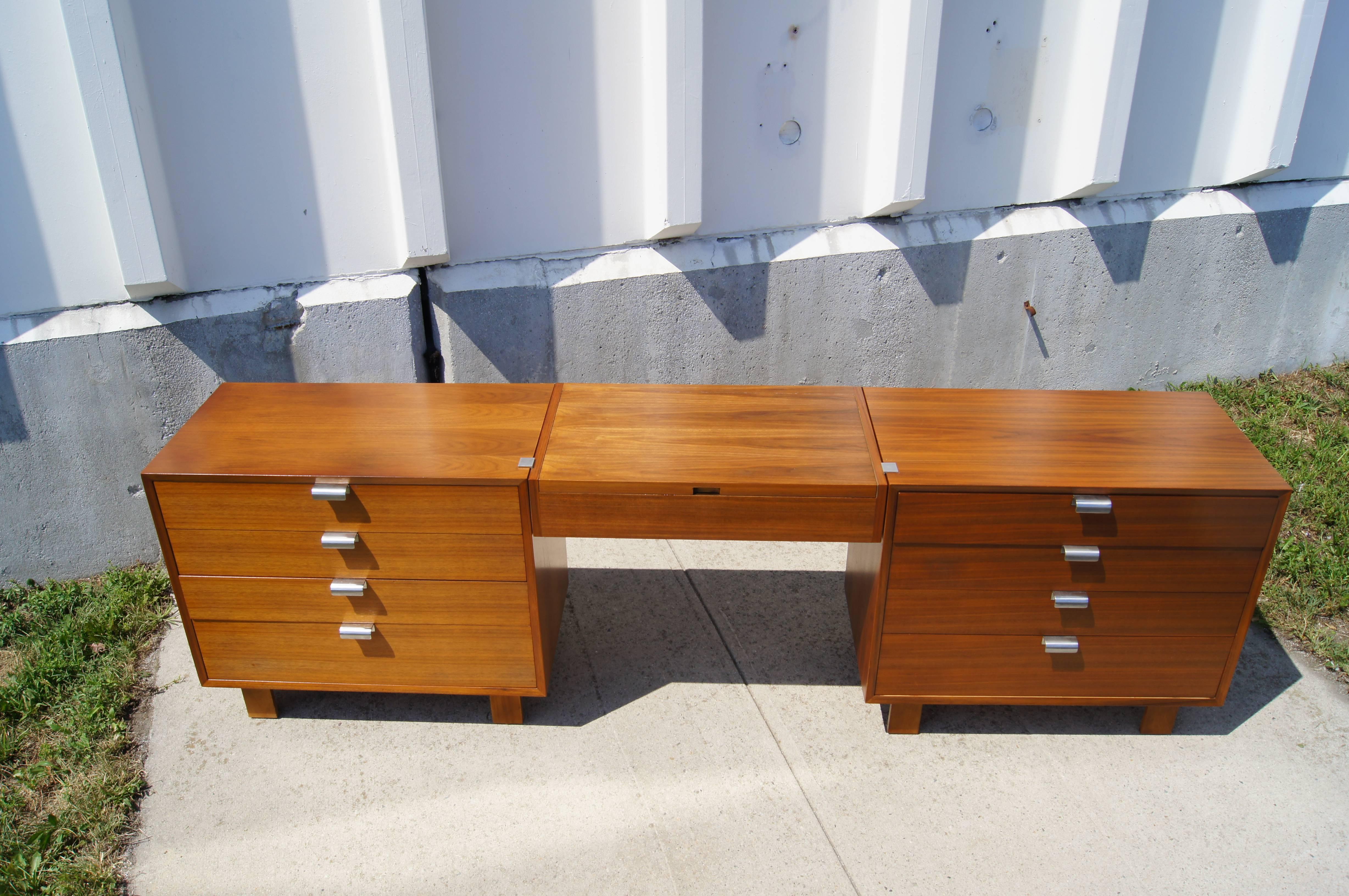 Mid-Century Modern BSC Double Dressers and Suspended Vanity by George Nelson for Herman Miller