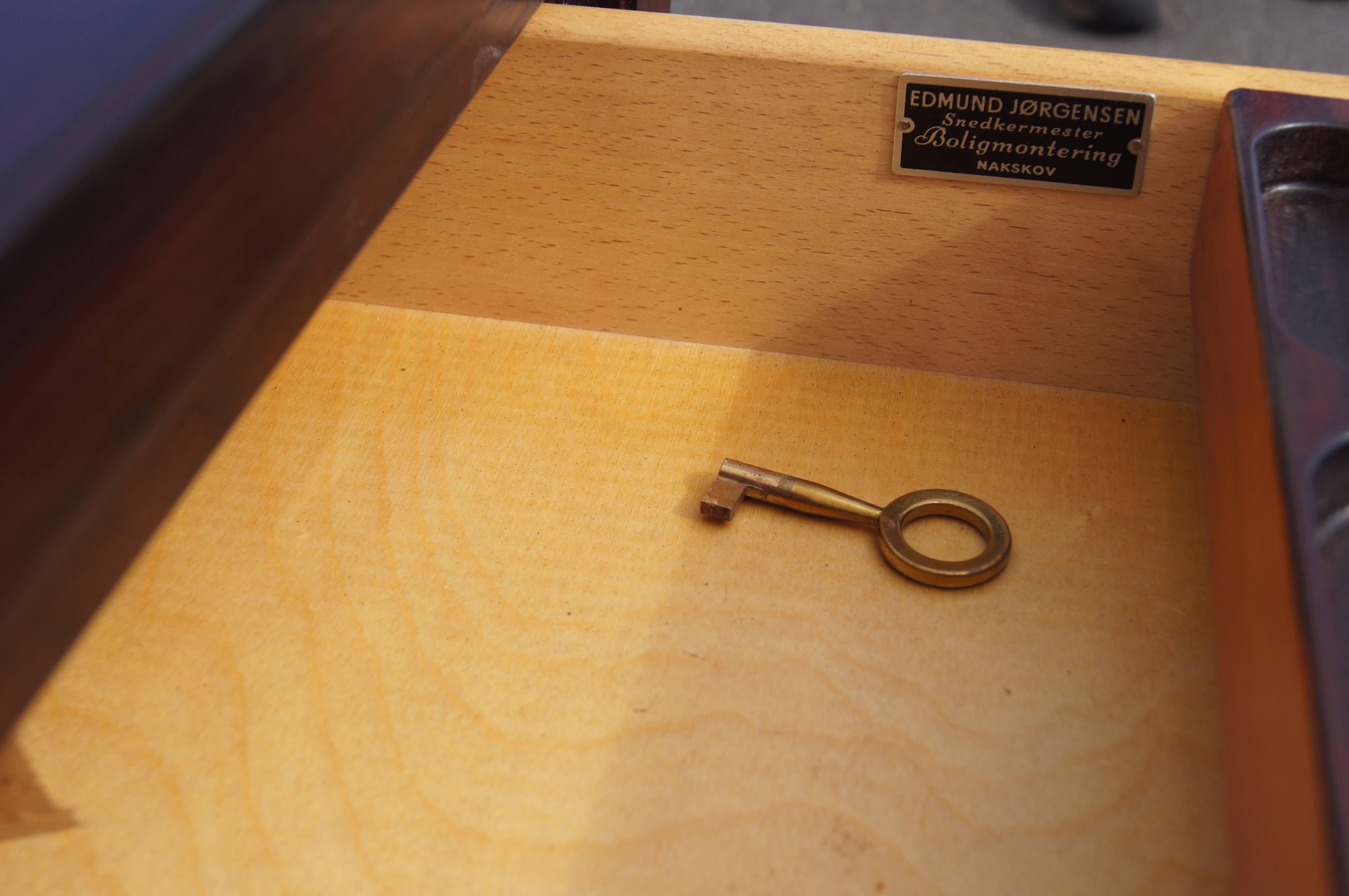 Freestanding Rosewood Desk by Gunni Omann for Edmund Jørgensen 1