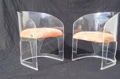 Lotus-Stuhl aus Plexiglas und Wildleder von Vladimir Kagan