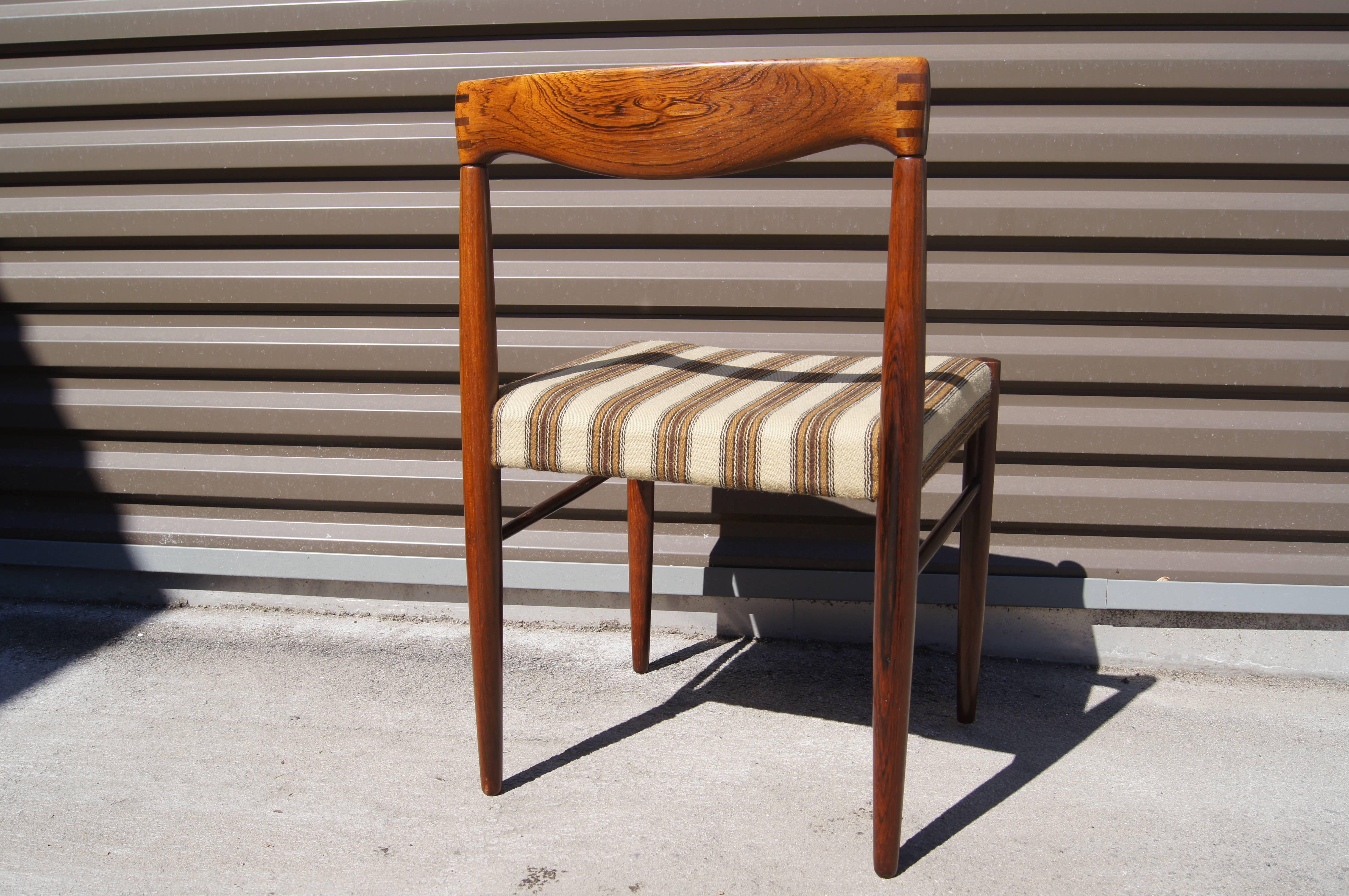 Danish Set of Six Rosewood Dining Chairs by H. W. Klein for Bramin Møbler