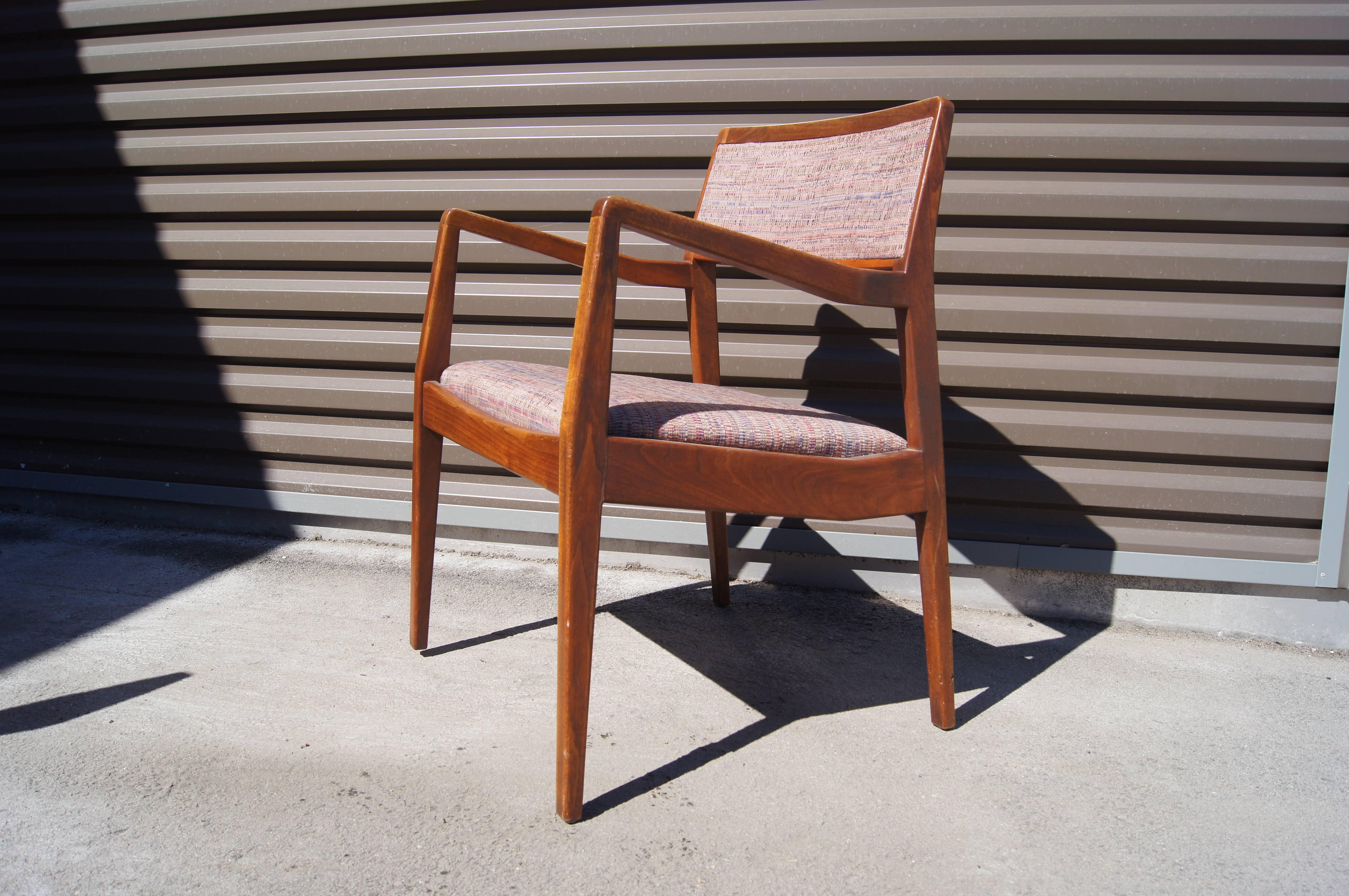 Created by Jens Risom as model C140, these handsome armchairs take their name from a 1961 Playboy Magazine photoshoot of the furniture designer among other mid-century icons. The pair of chairs feature oiled walnut frames inset with upholstered