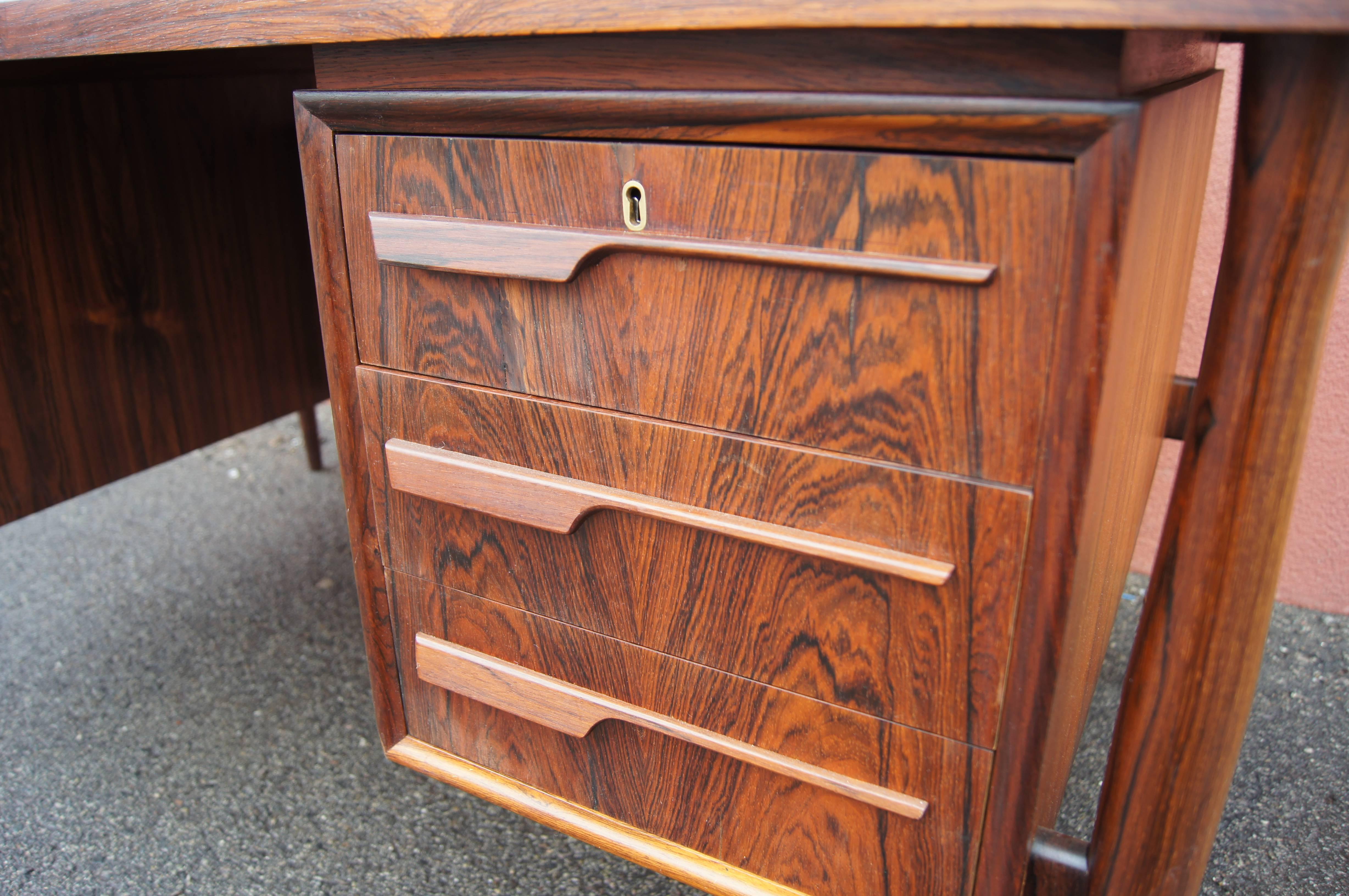 Danish Rosewood Executive Desk by Arne Vodder