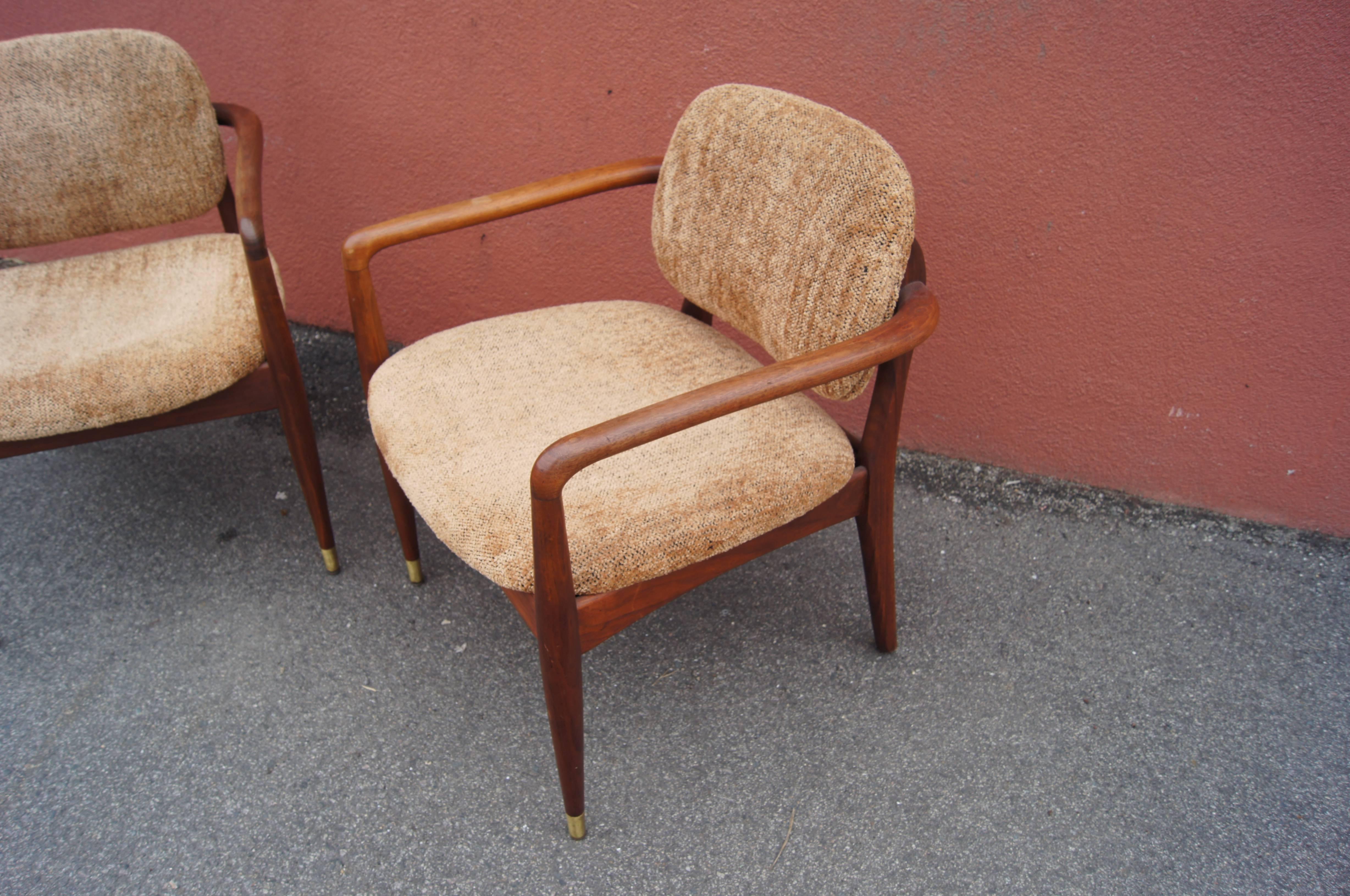 Mid-Century Modern American Mid-Century Walnut Armchairs For Sale