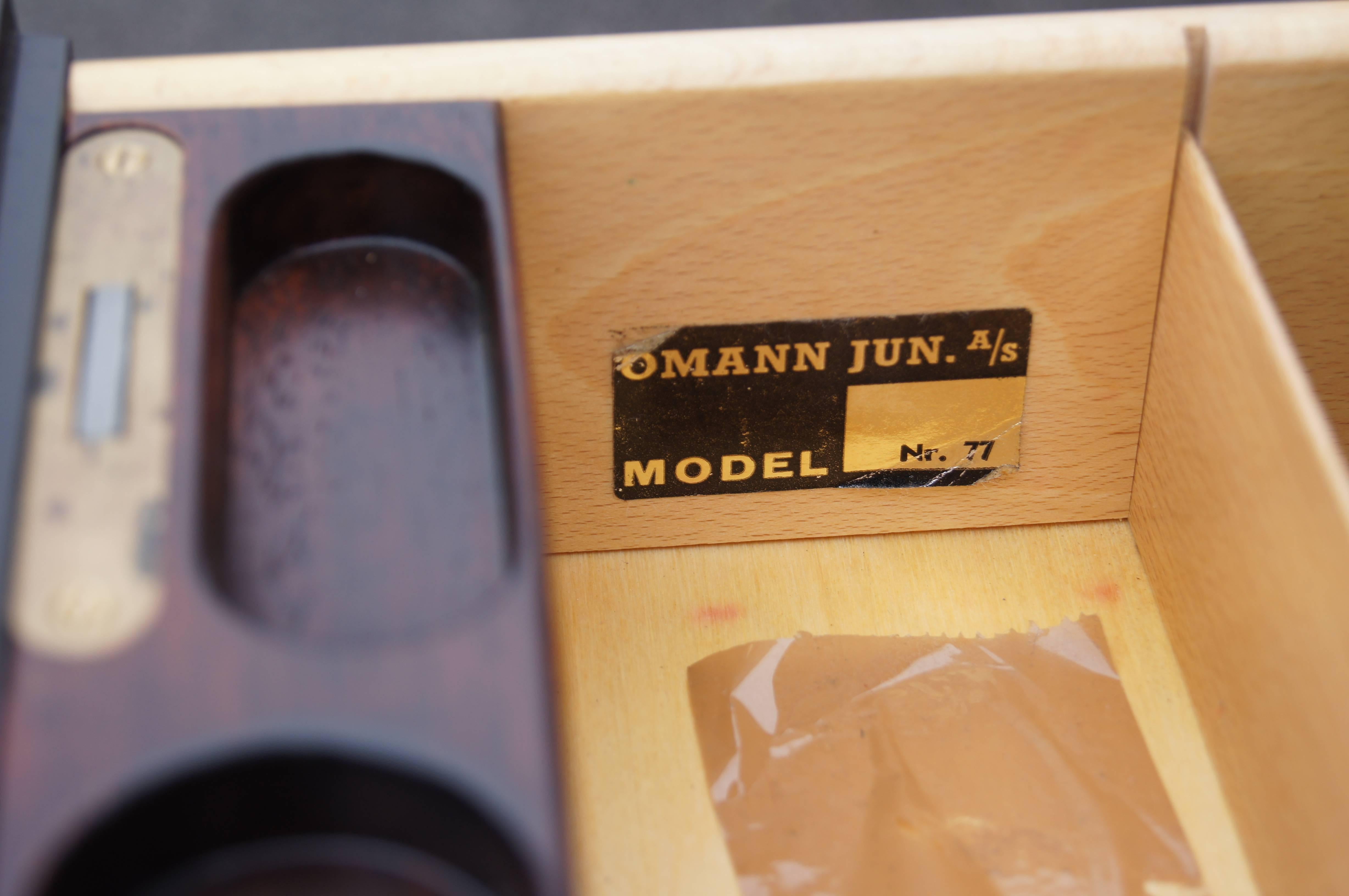 Lacquered Rosewood Desk, Model 77, by Gunni Omann for Omann Jun Møbelfabrik