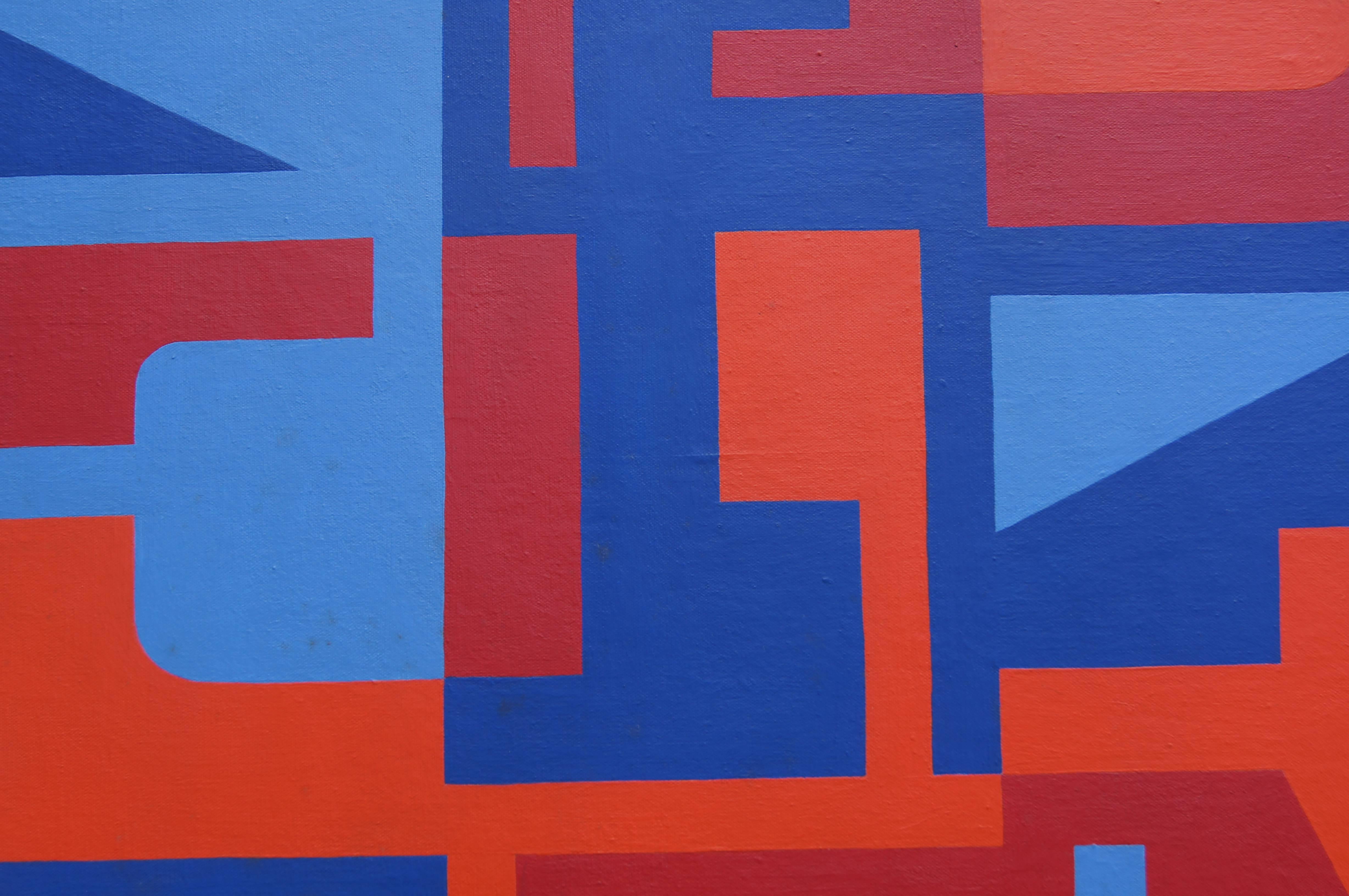 Mid-Century Modern Abstract Painting by Norman Ives, 1969