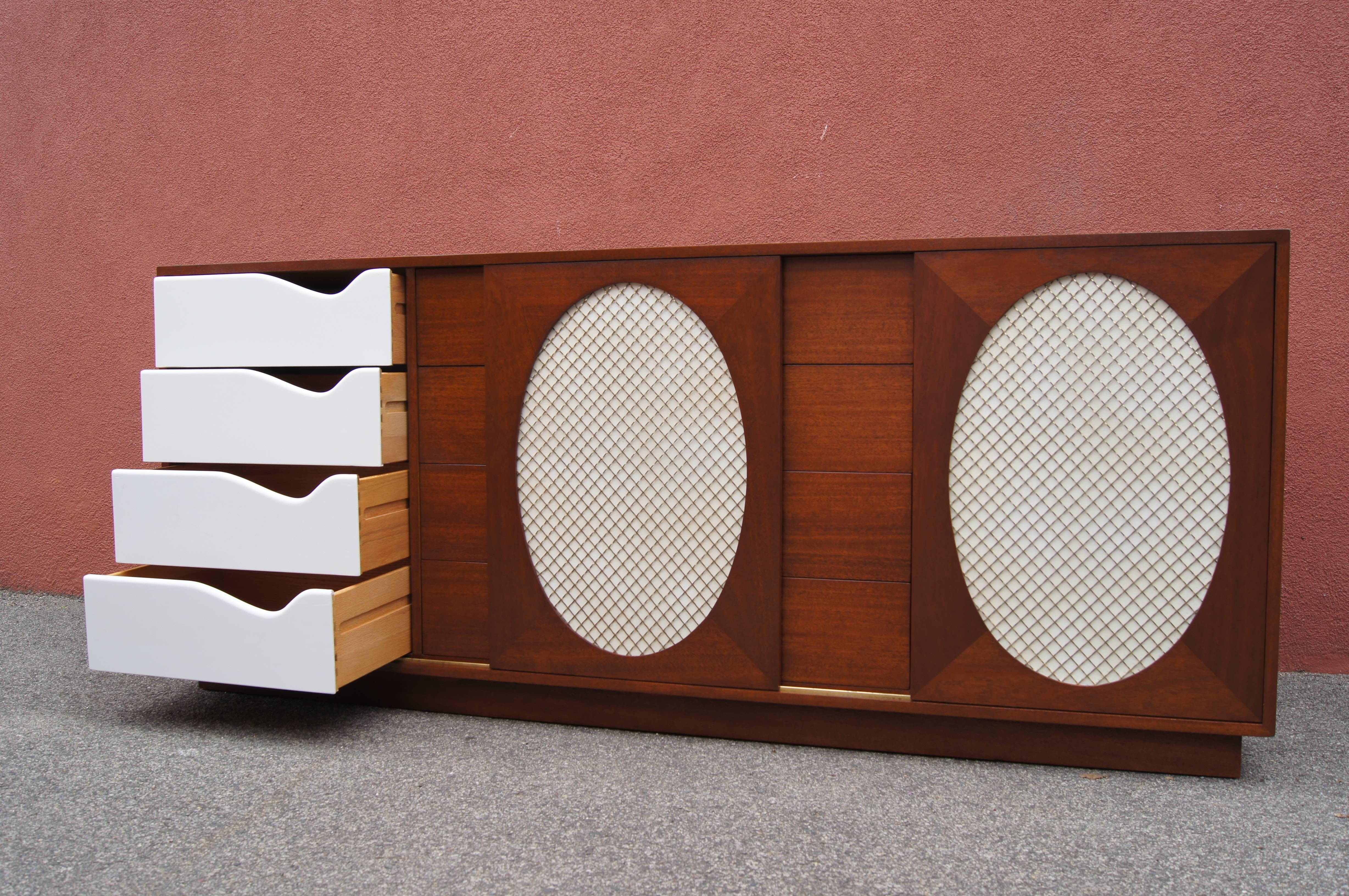 American Mahogany and Lacquer Sideboard by Harvey Probber For Sale